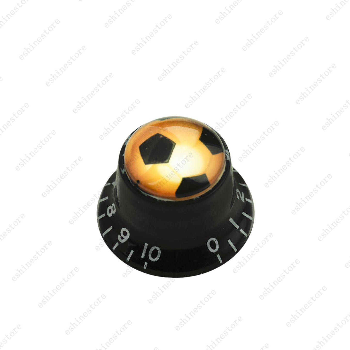 Guitar Reflector Knobs w/ Golden Soccer Design Cap Top Hat Knobs for Les Paul SG
