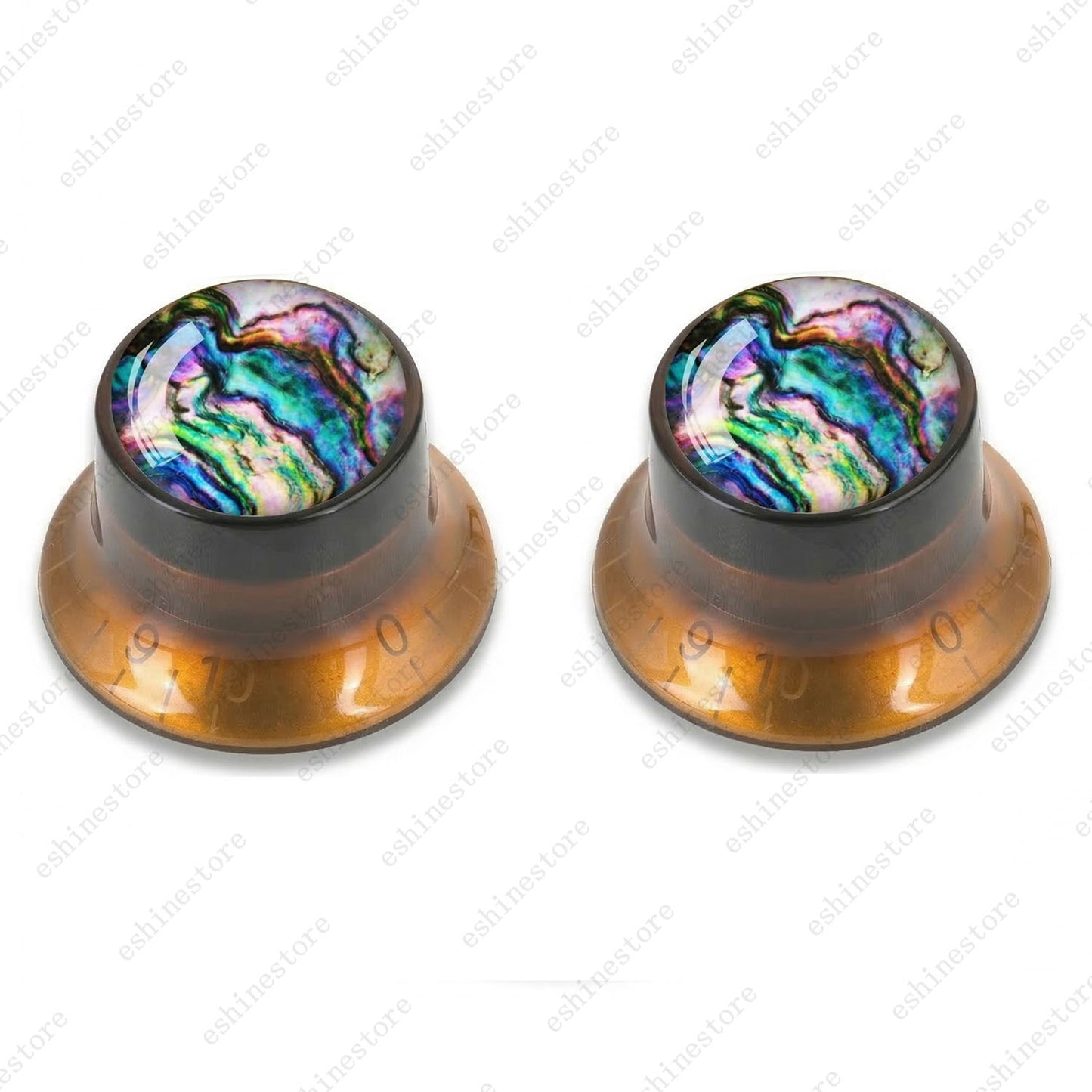 Guitar Reflector Knob with Seashell Pattern Cap Top Hat Knob for Les Paul SG -09