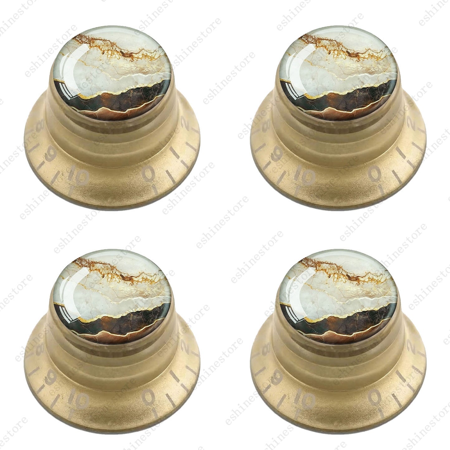 Guitar Reflector Knobs with Marble Texture Cap Top Hat Knob for Les Paul SG - 07