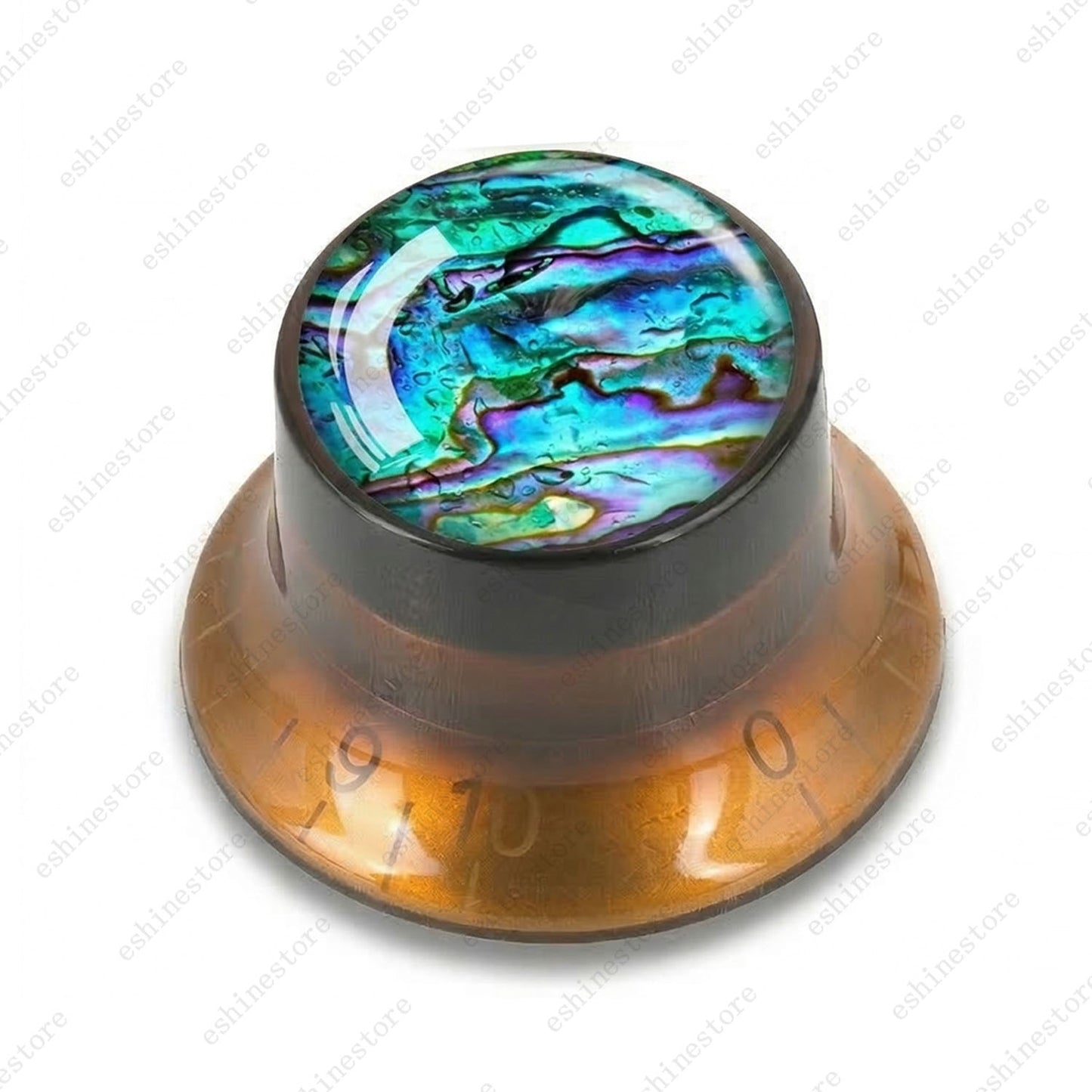 Guitar Reflector Knob with Seashell Pattern Cap Top Hat Knob for Les Paul SG -08