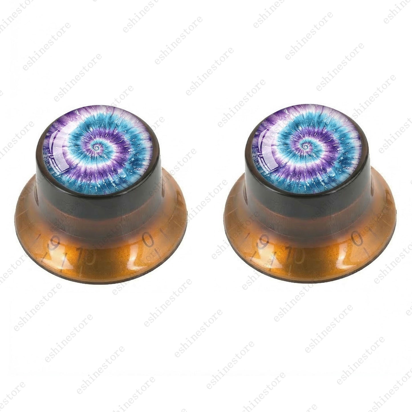 Guitar Reflector Knobs with Spiral Tie Dye Cap Top Hat Knob for Les Paul SG - 10