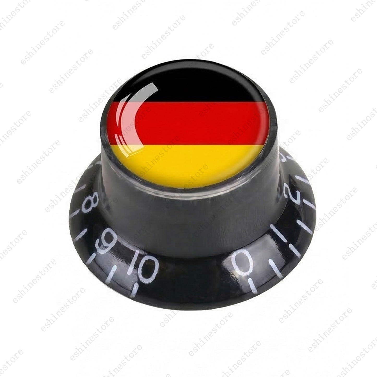 Guitar Reflector Knobs w/ Germany Flag Design Cap Top Hat Knobs for Les Paul SG