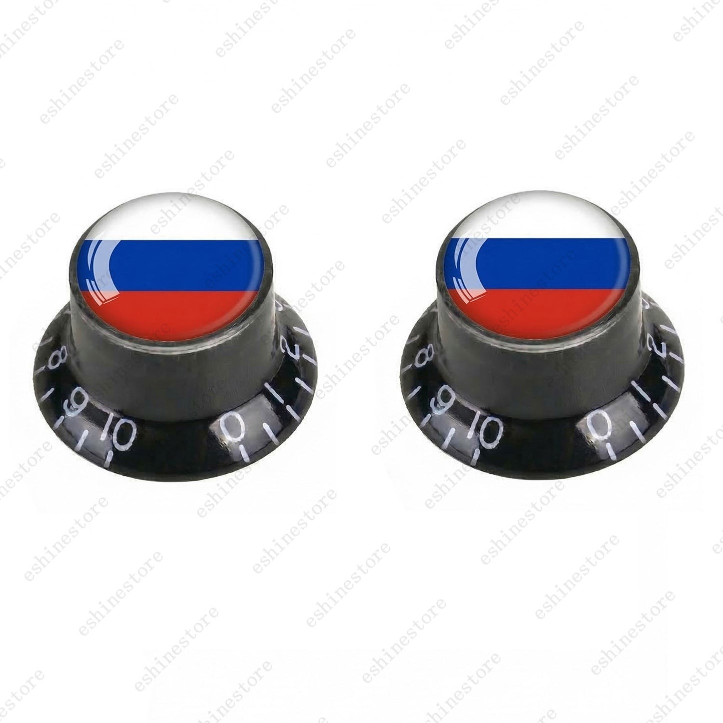 Guitar Reflector Knobs w/ Russian Flag Design Cap Top Hat Knobs for Les Paul SG