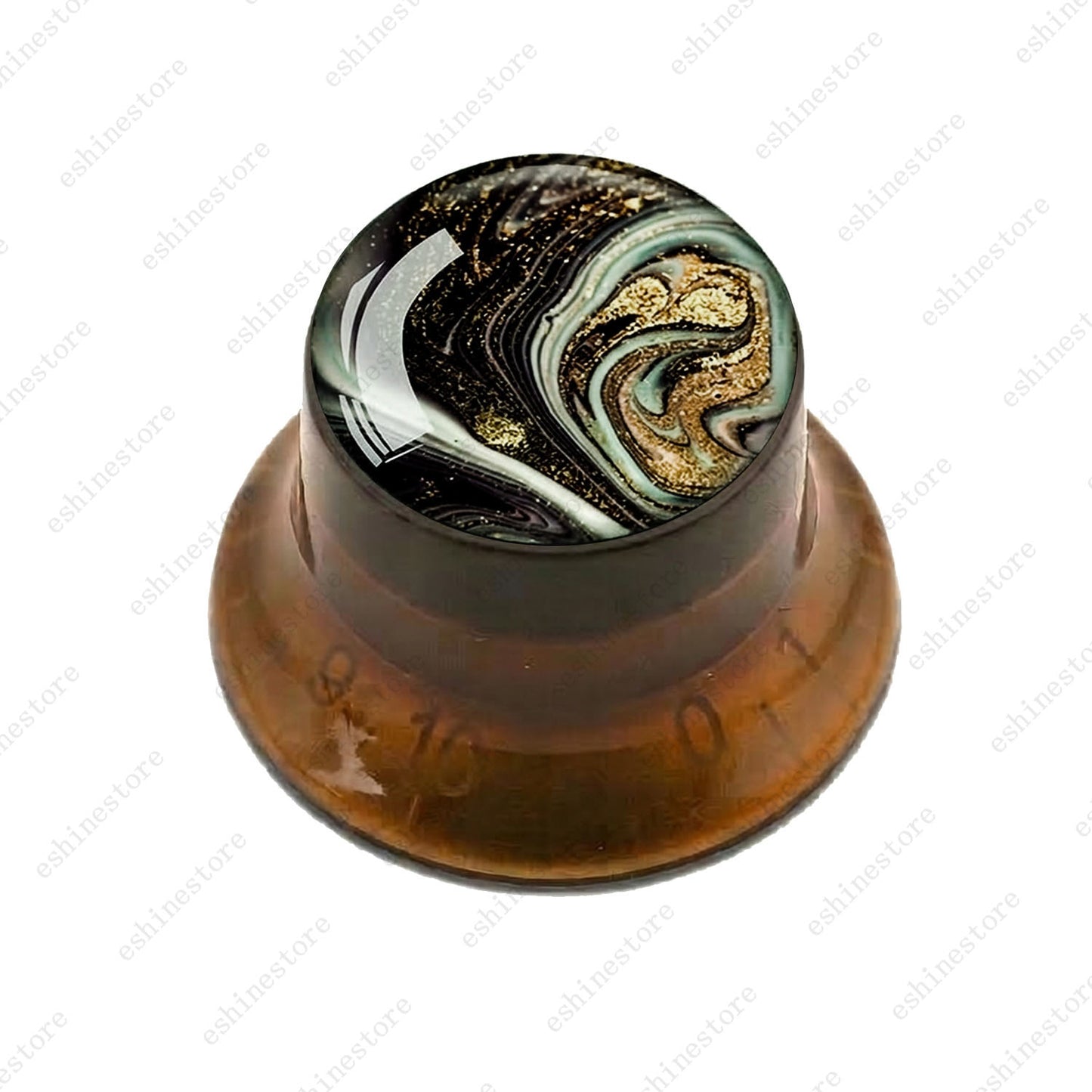 Guitar Reflector Knobs with Marble Texture Cap Top Hat Knob for Les Paul SG - 06