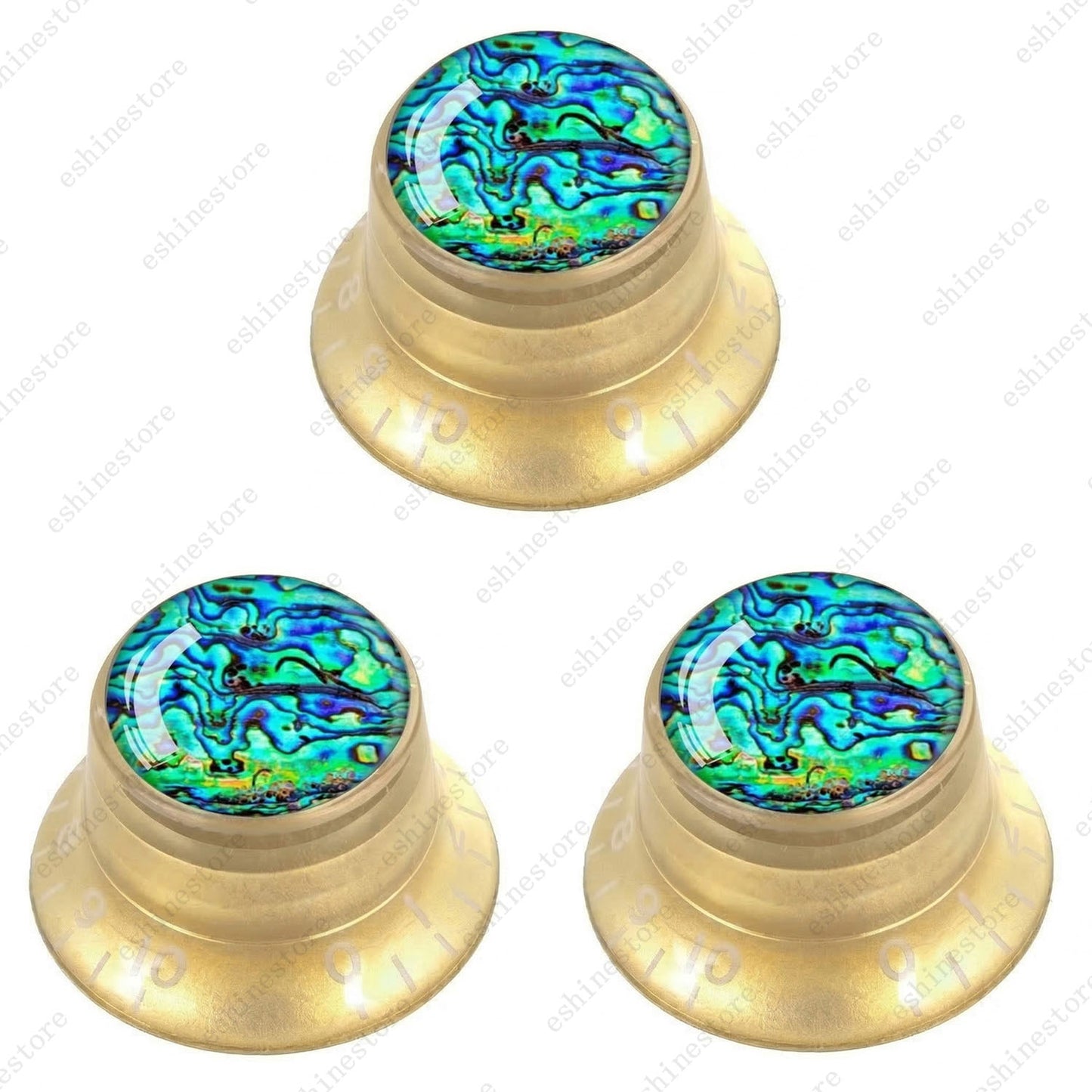 Guitar Reflector Knob with Seashell Pattern Cap Top Hat Knob for Les Paul SG -04