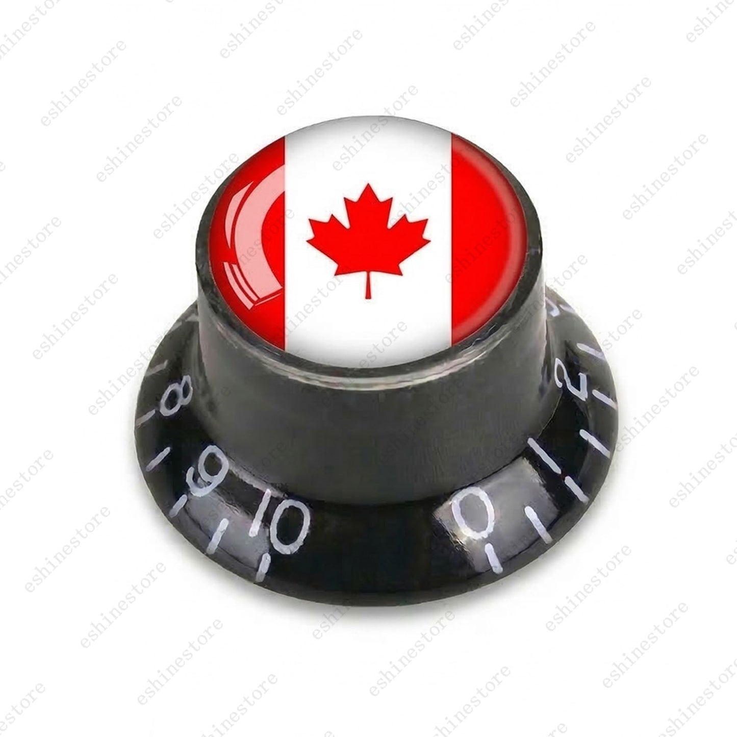 Guitar Reflector Knobs w/ Canada Flag Design Cap Top Hat Knobs for Les Paul SG