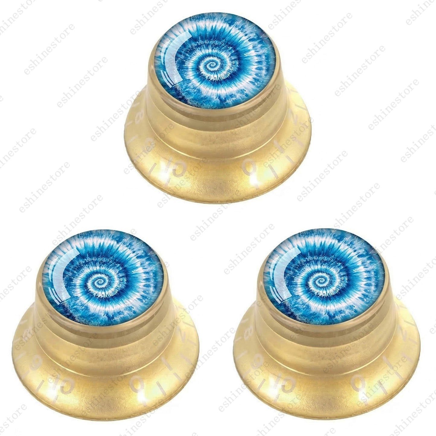Guitar Reflector Knobs with Spiral Tie Dye Cap Top Hat Knob for Les Paul SG - 05