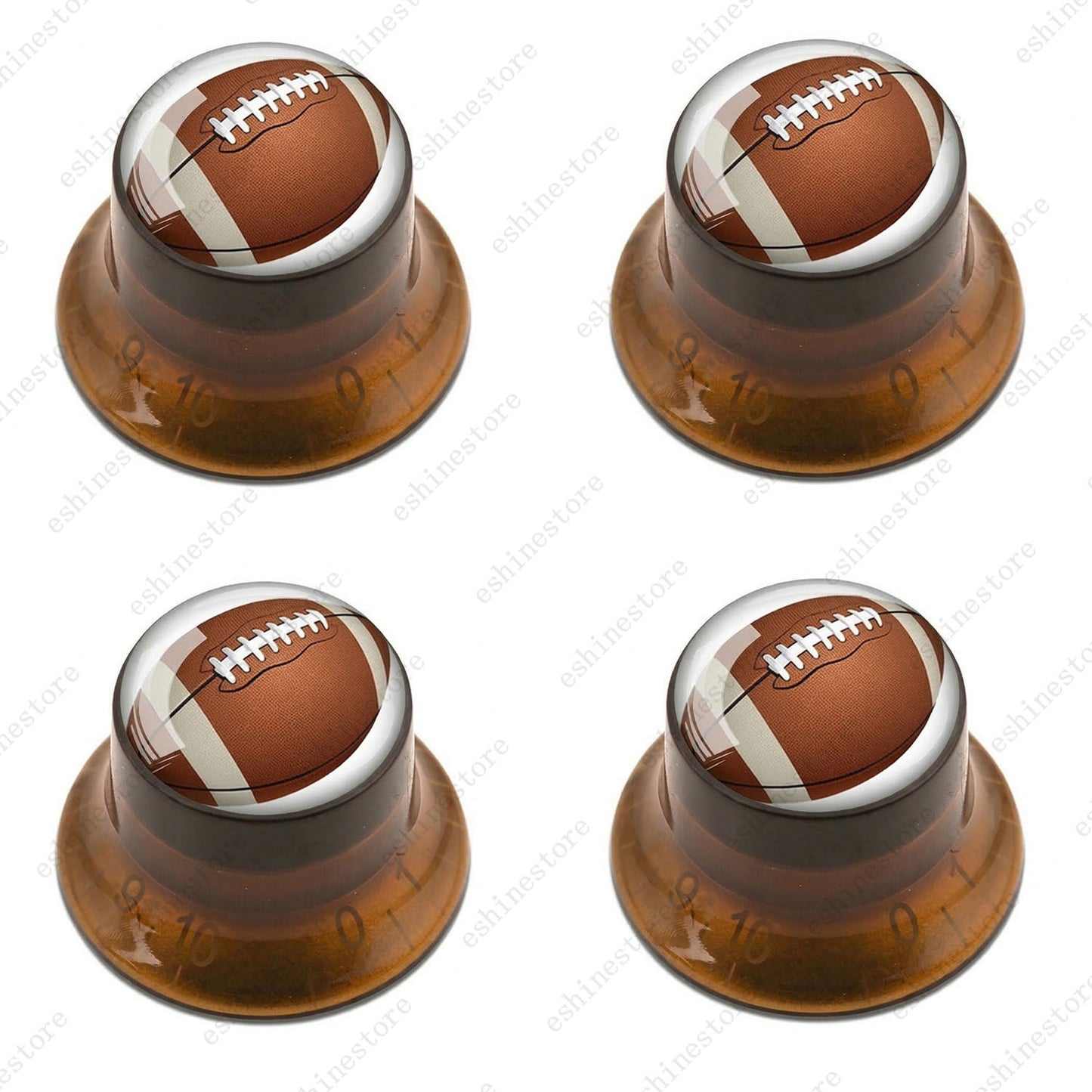 Guitar Reflector Knobs w/ American Football Design Cap Top Hat Knobs for LP SG