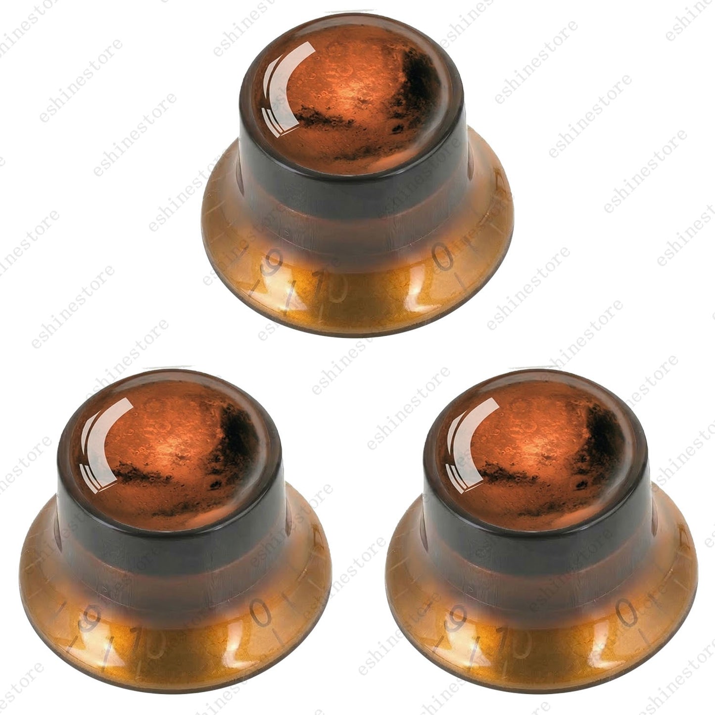 Guitar Reflector Knob with Mars Pattern Design Cap Top Hat Knob for Les Paul SG