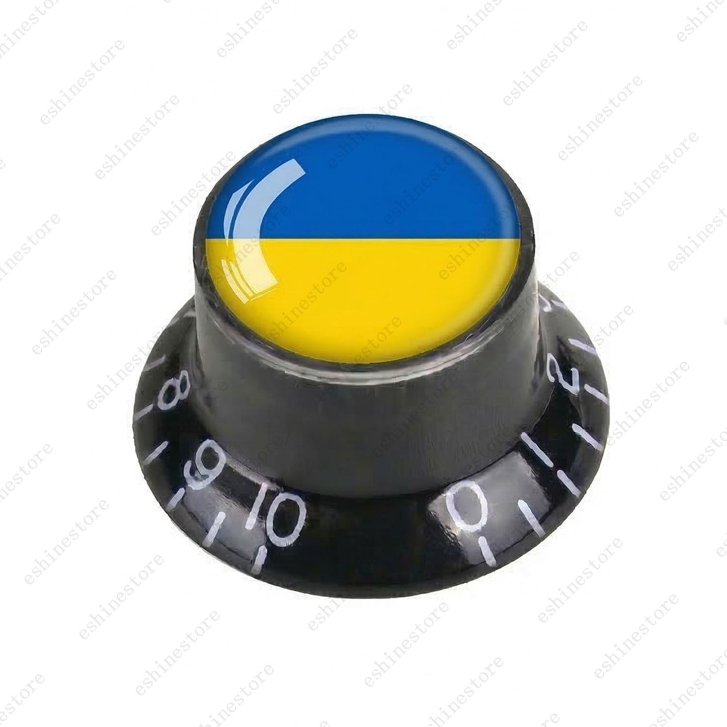 Guitar Reflector Knobs w/ Ukrainian Flag Design Cap Top Hat Knob for Les Paul SG