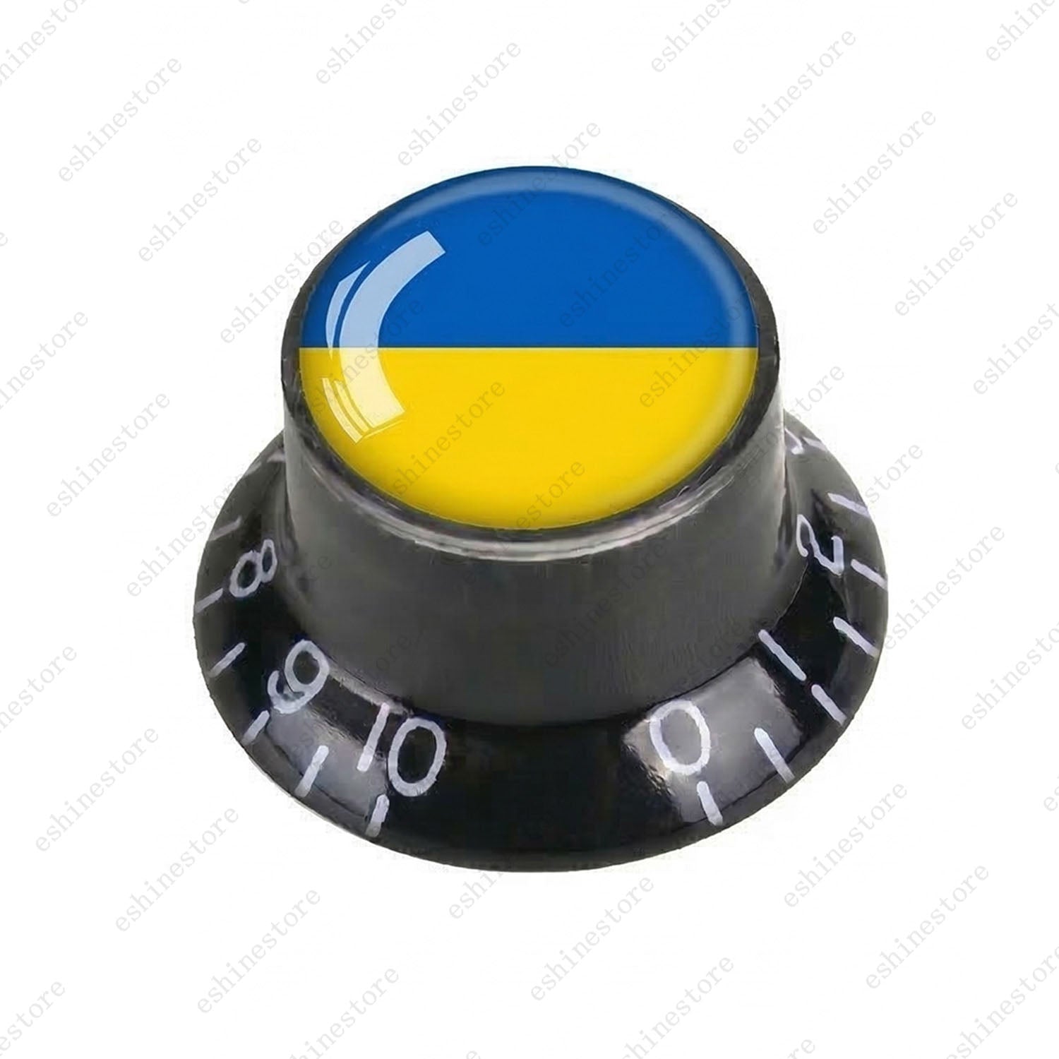 Guitar Reflector Knobs w/ Ukrainian Flag Design Cap Top Hat Knob for Les Paul SG