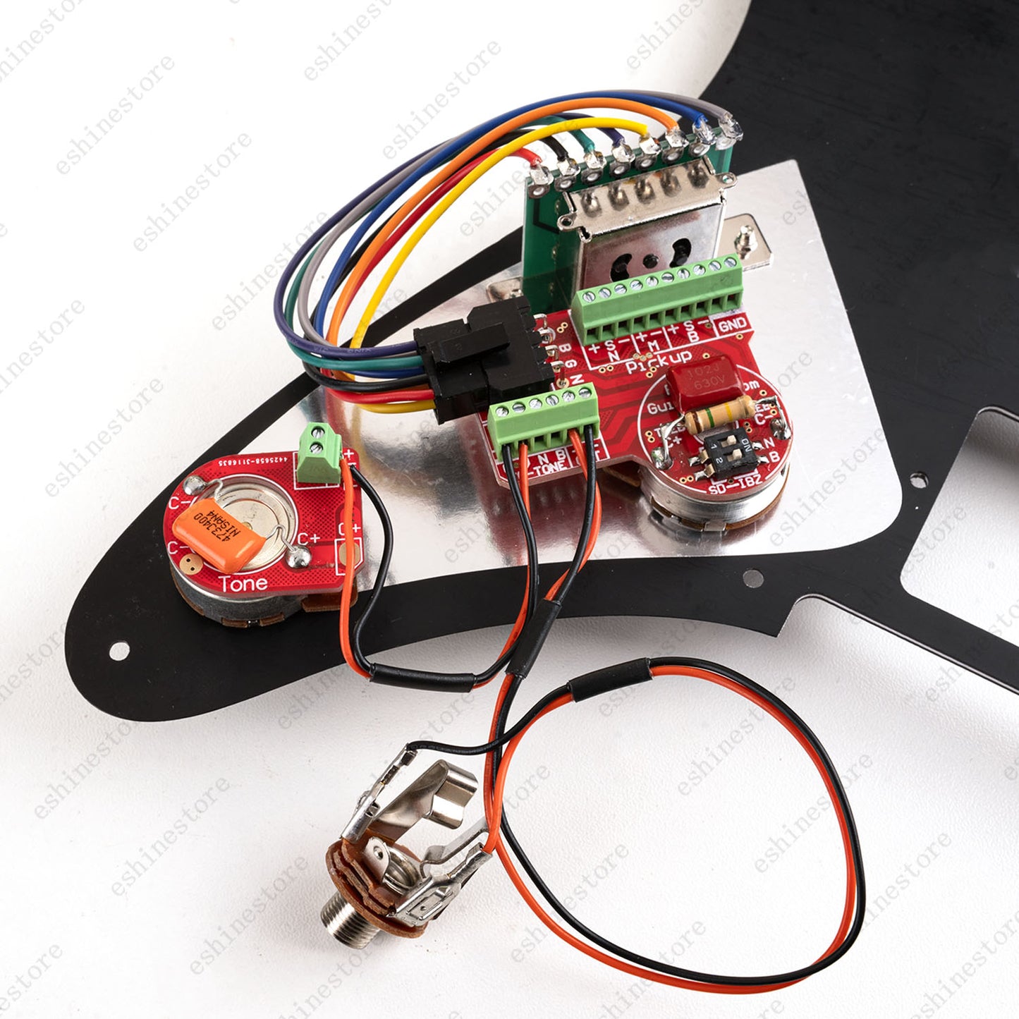 Solderless HSH/SSH/HHS Wiring Harness Alu Shaft Pots w/ 5-Way Switch for Ibanez