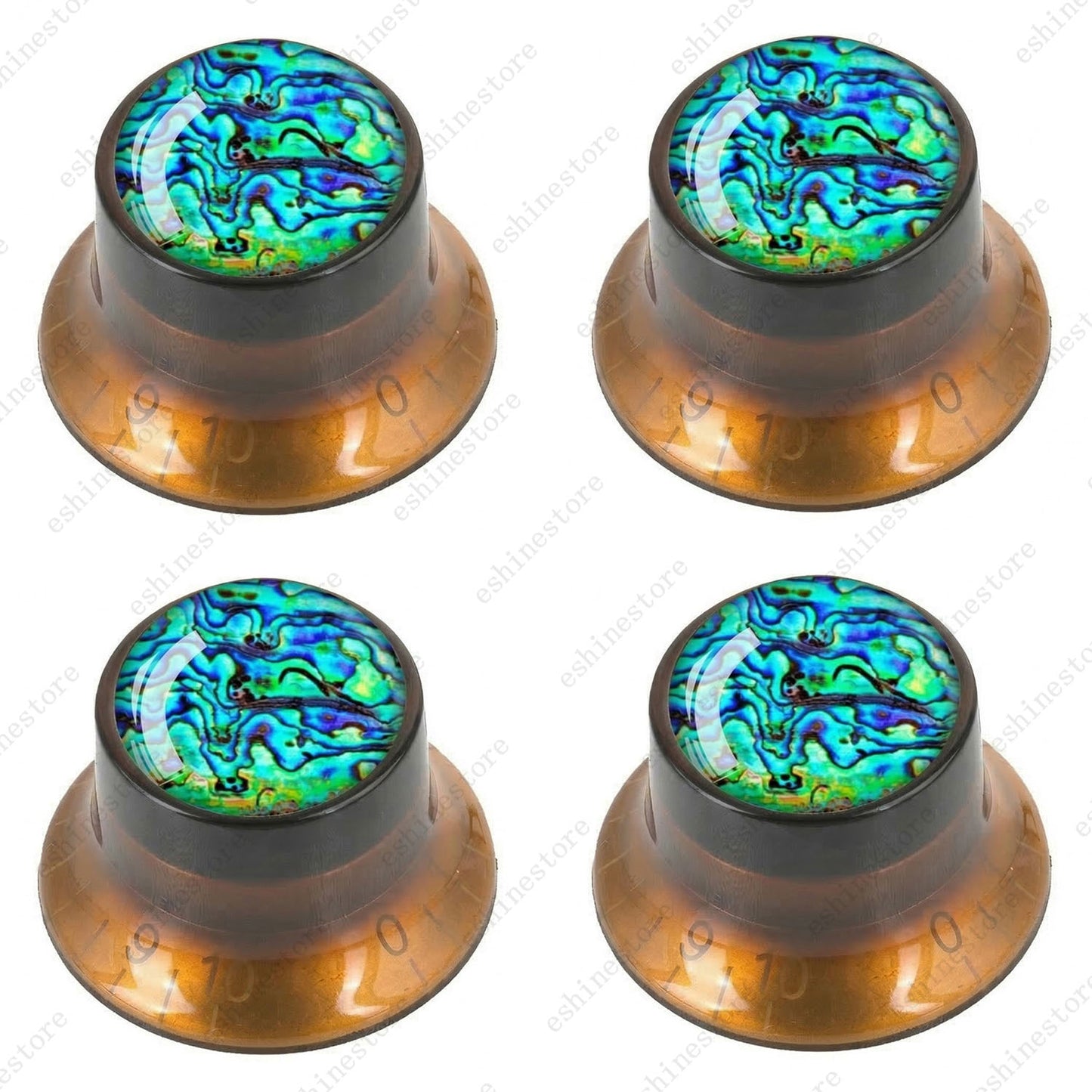 Guitar Reflector Knob with Seashell Pattern Cap Top Hat Knob for Les Paul SG -04
