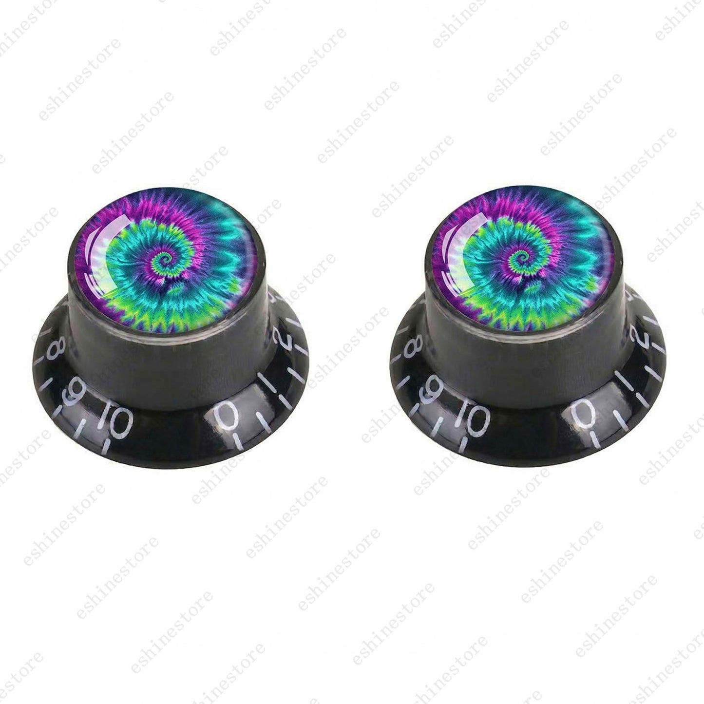 Guitar Reflector Knobs with Spiral Tie Dye Cap Top Hat Knob for Les Paul SG - 03