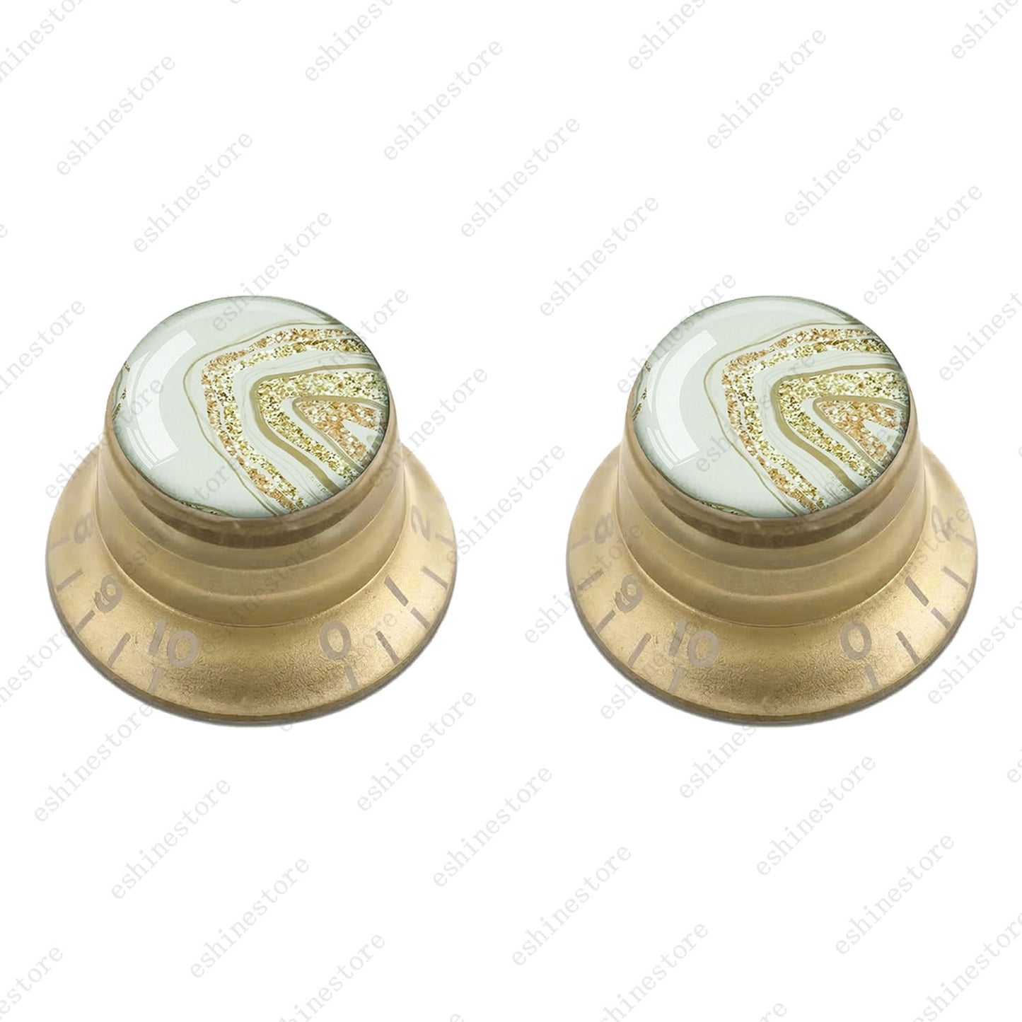 Guitar Reflector Knobs with Marble Texture Cap Top Hat Knob for Les Paul SG - 01