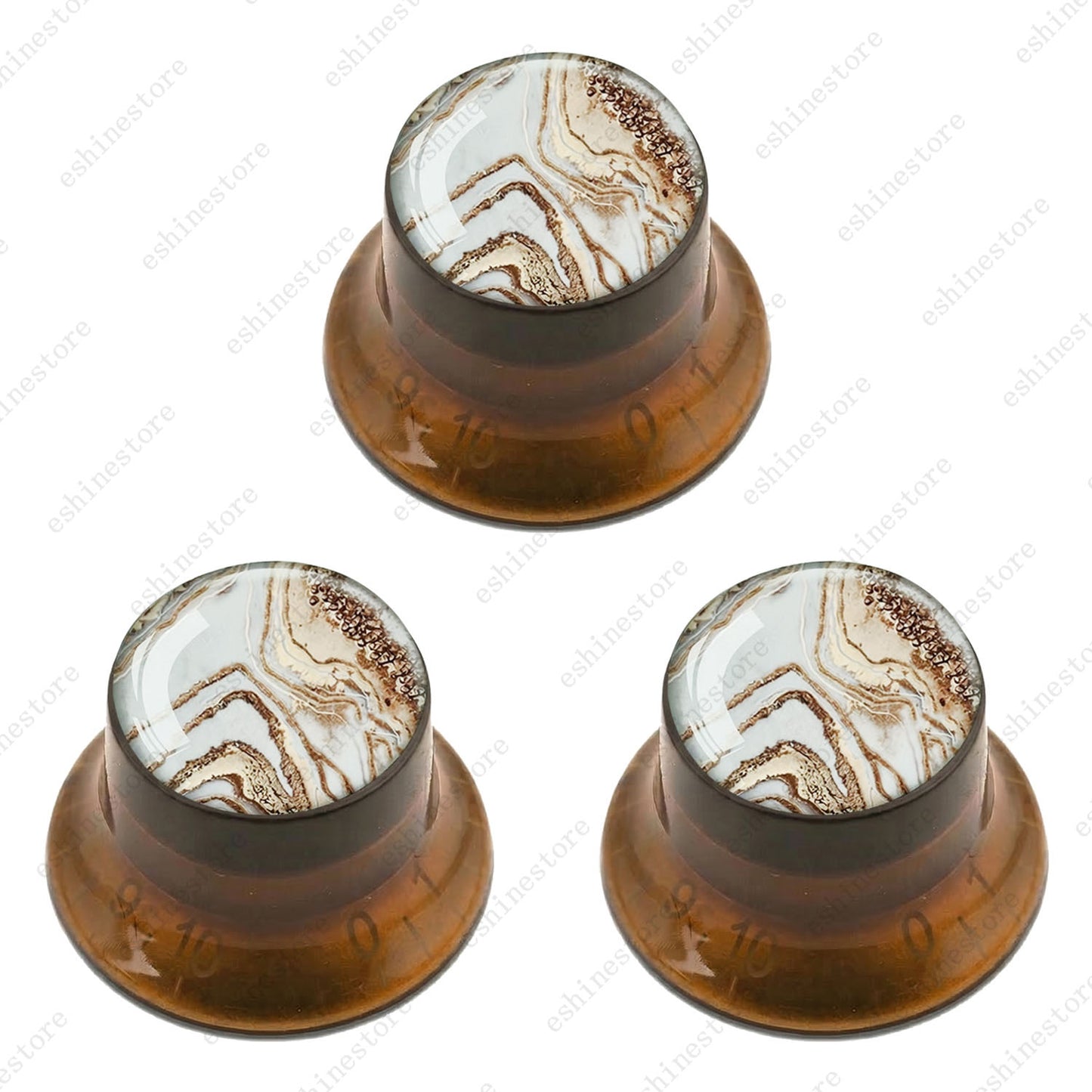 Guitar Reflector Knobs with Marble Texture Cap Top Hat Knob for Les Paul SG - 03