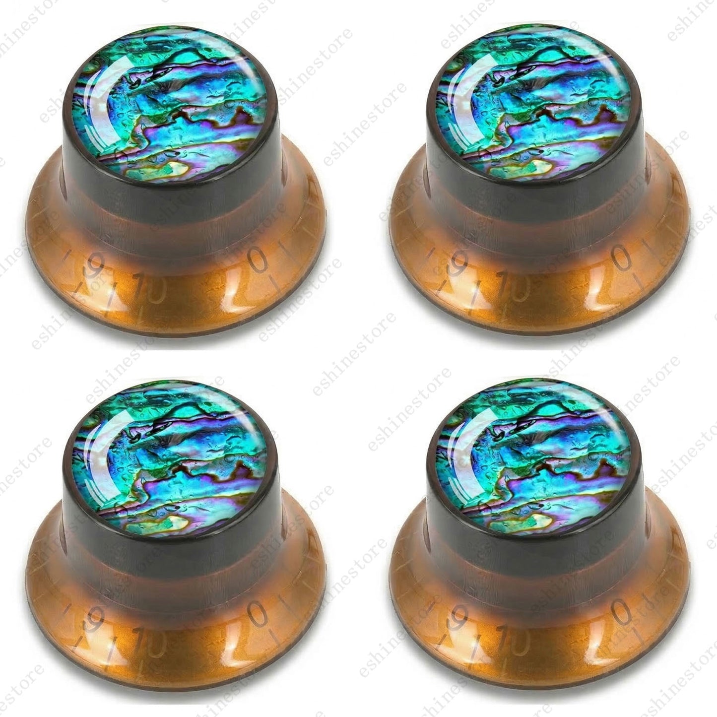 Guitar Reflector Knob with Seashell Pattern Cap Top Hat Knob for Les Paul SG -08