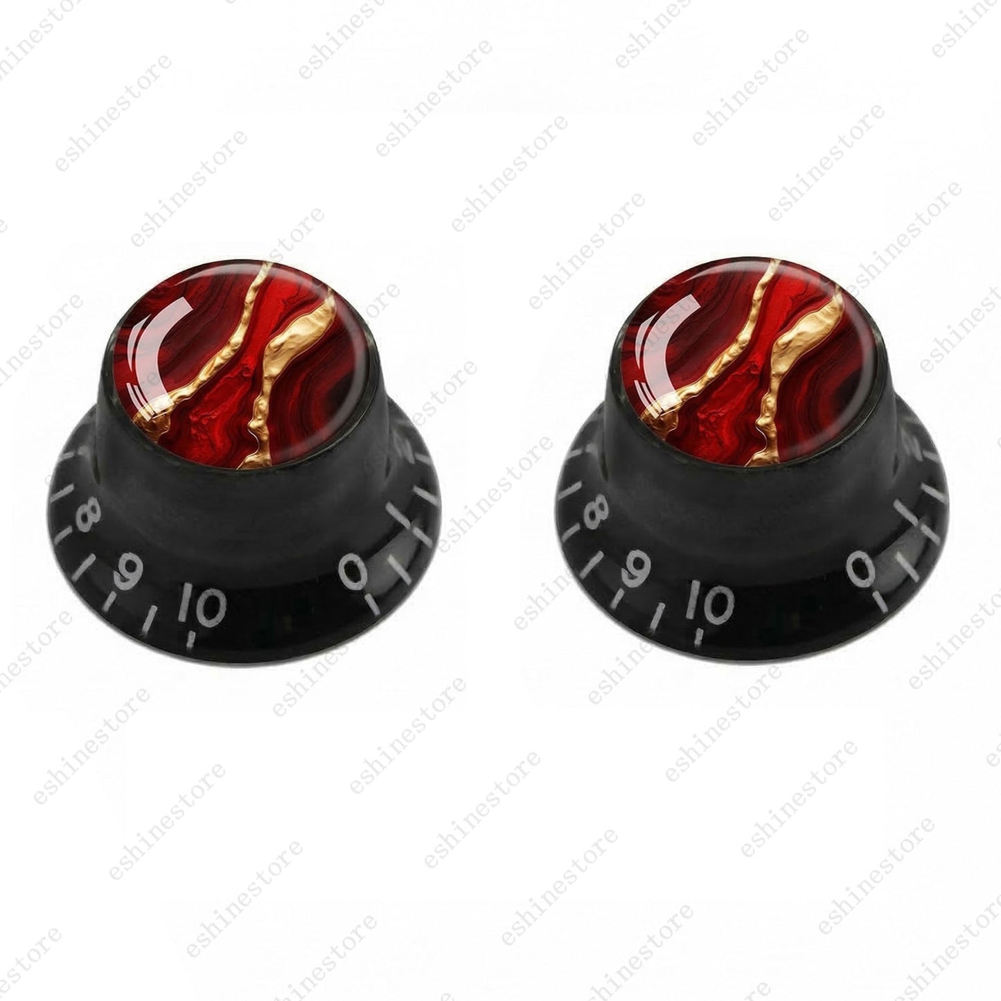 Guitar Reflector Knobs with Abstract Art Cap Top Hat Knobs for Les Paul SG - 09