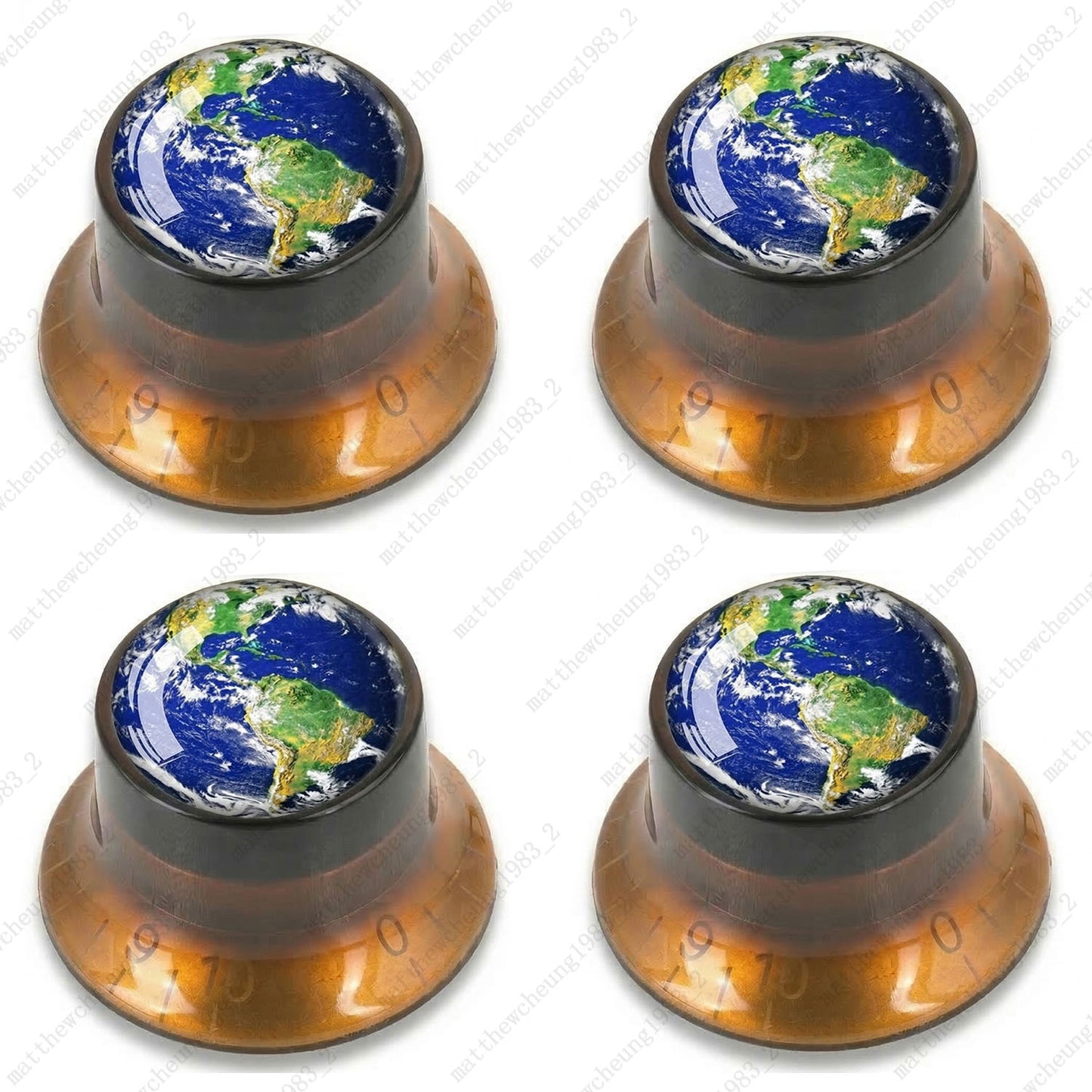 4Pcs Amber Guitar Reflector Knos For Les Paul SG -8 Solar System Pattern Option