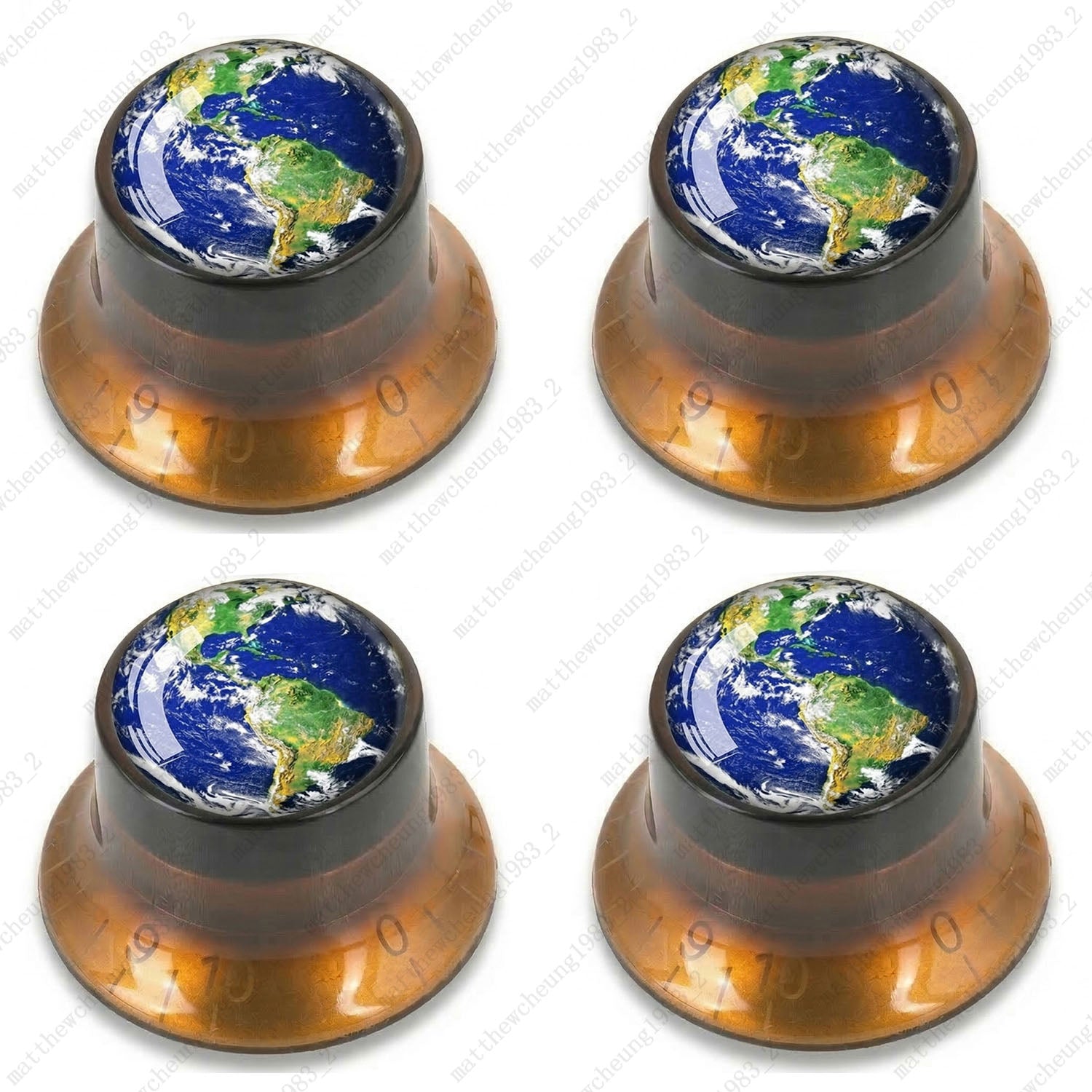 4Pcs Amber Guitar Reflector Knos For Les Paul SG -8 Solar System Pattern Option