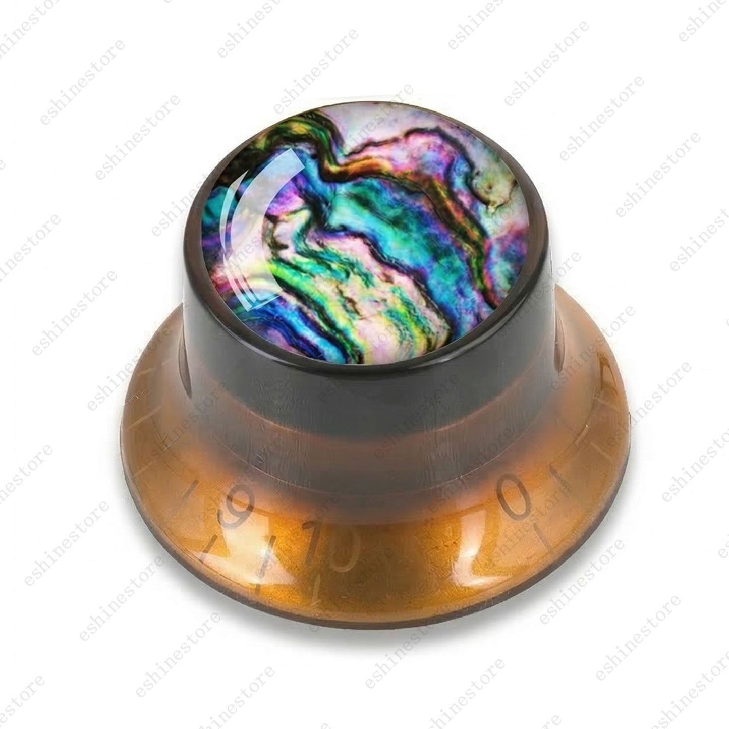 Guitar Reflector Knob with Seashell Pattern Cap Top Hat Knob for Les Paul SG -09