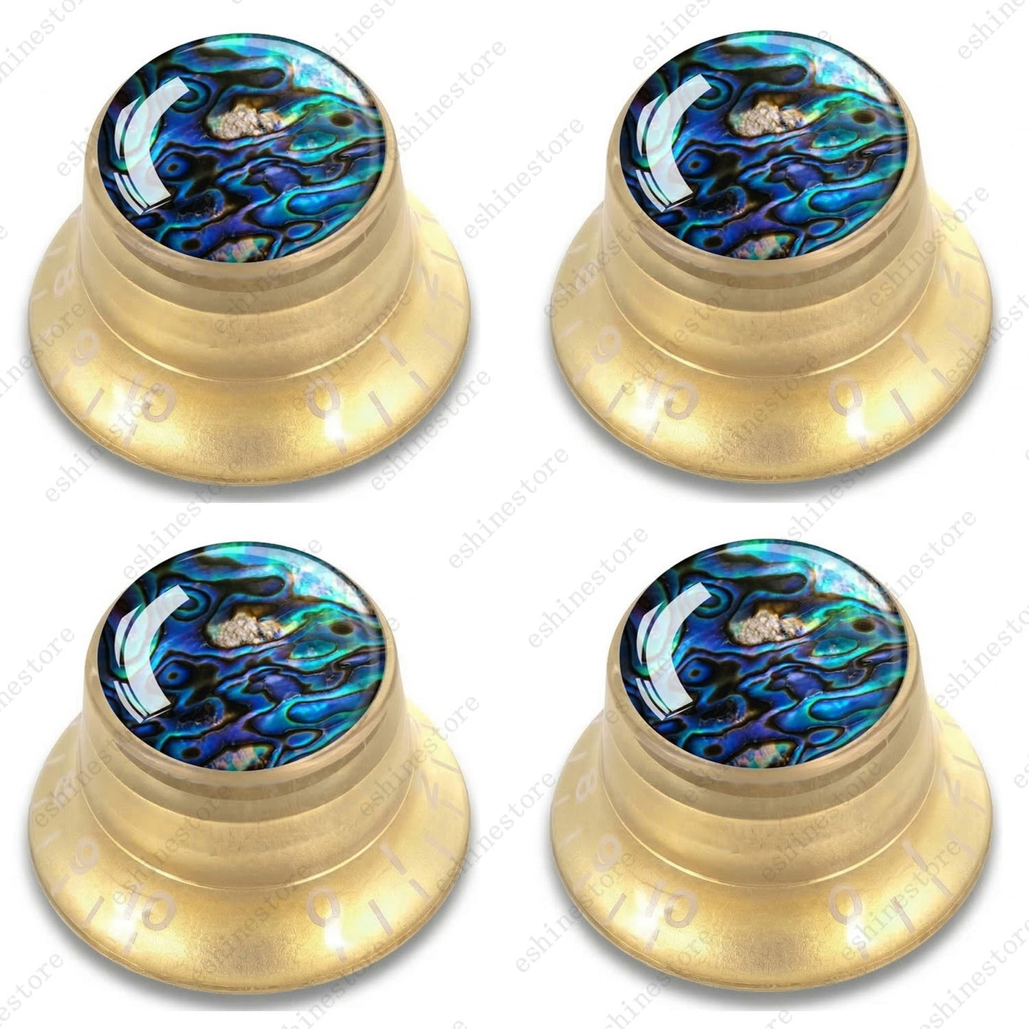 Guitar Reflector Knob with Seashell Pattern Cap Top Hat Knob for Les Paul SG -06