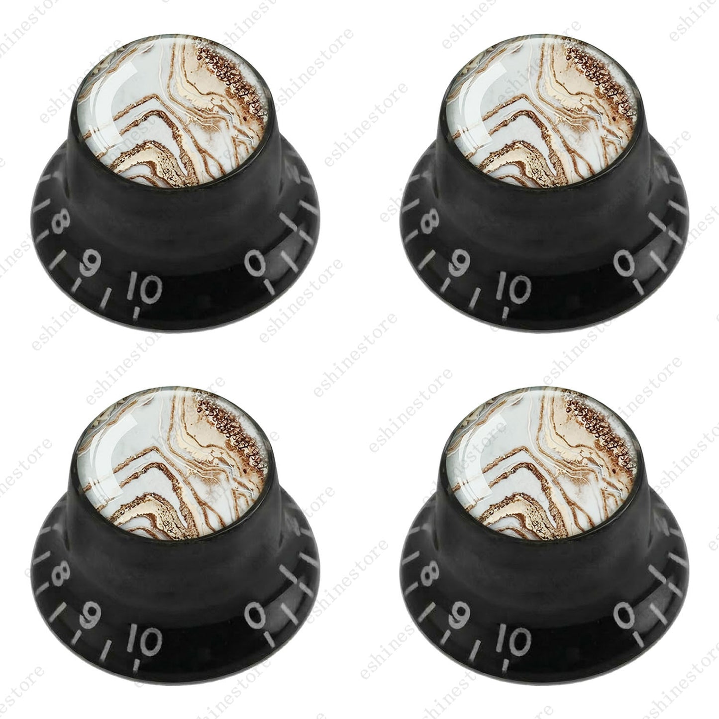 Guitar Reflector Knobs with Marble Texture Cap Top Hat Knob for Les Paul SG - 03