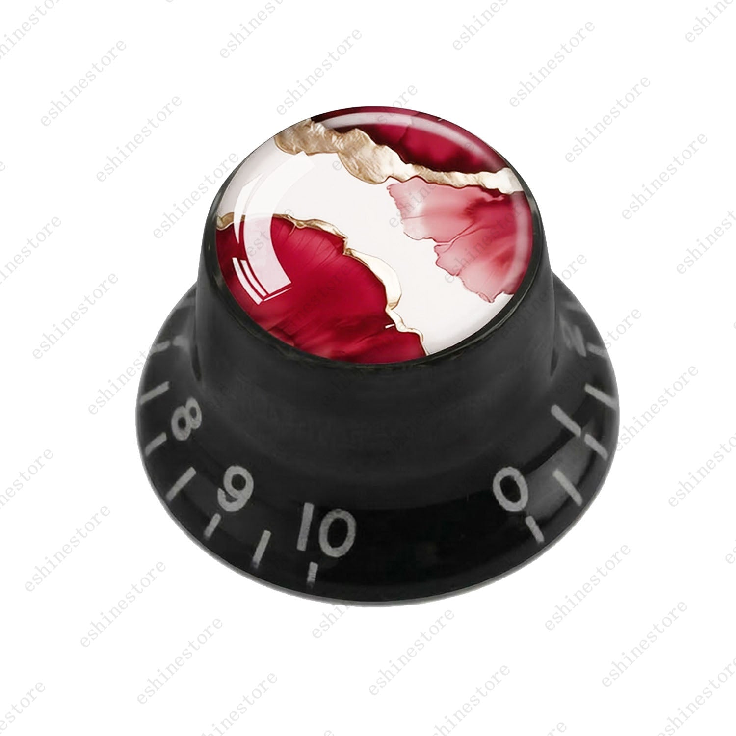 Guitar Reflector Knobs with Abstract Art Cap Top Hat Knobs for Les Paul SG - 06