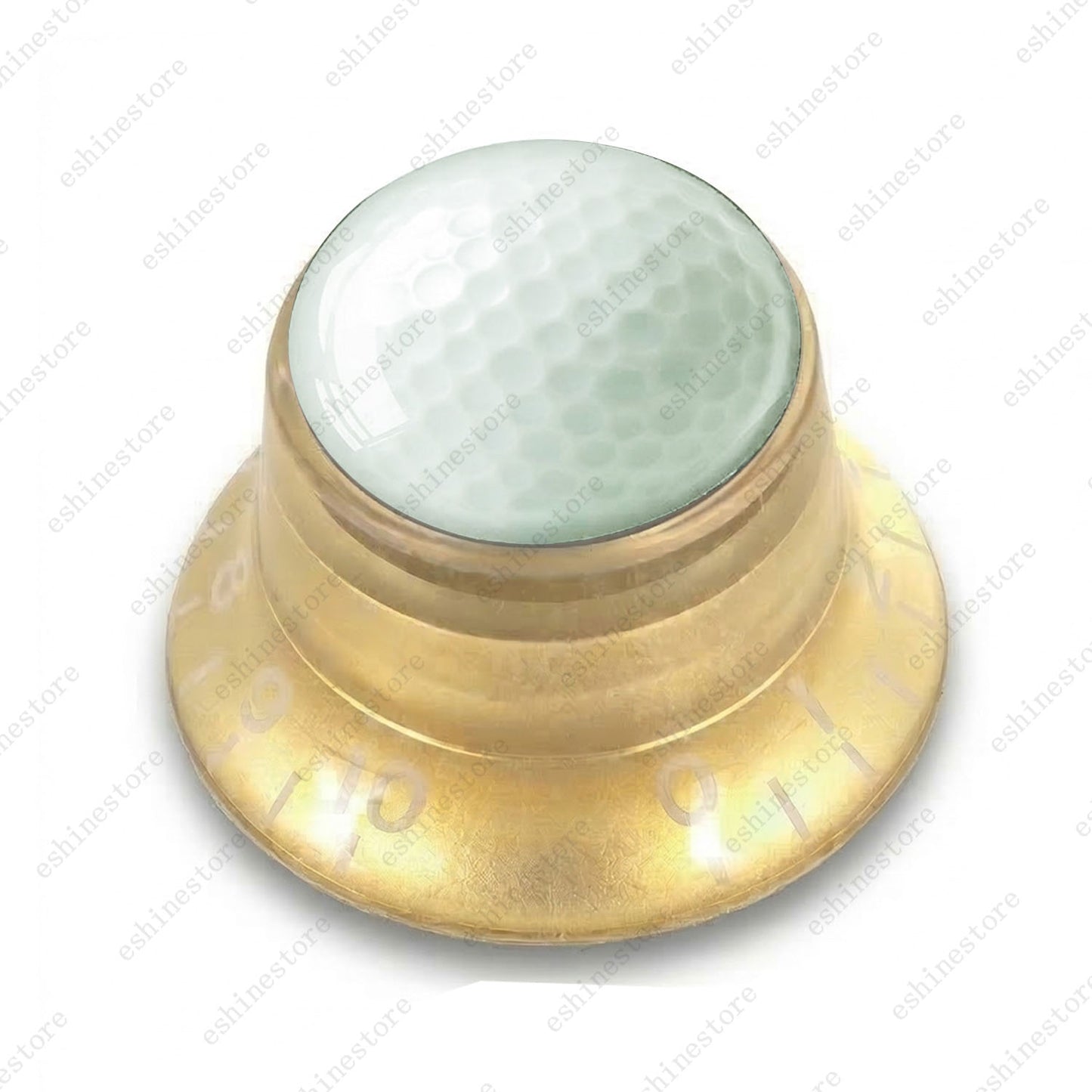 Electric Guitar Reflector Knobs w/ Golf Design Cap Top Hat Knobs for Les Paul SG