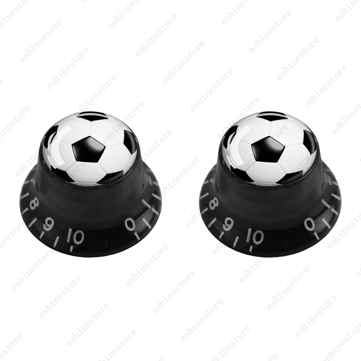 Electric Guitar Reflector Knob w/ Soccer Design Cap Top Hat Knob for Les Paul SG