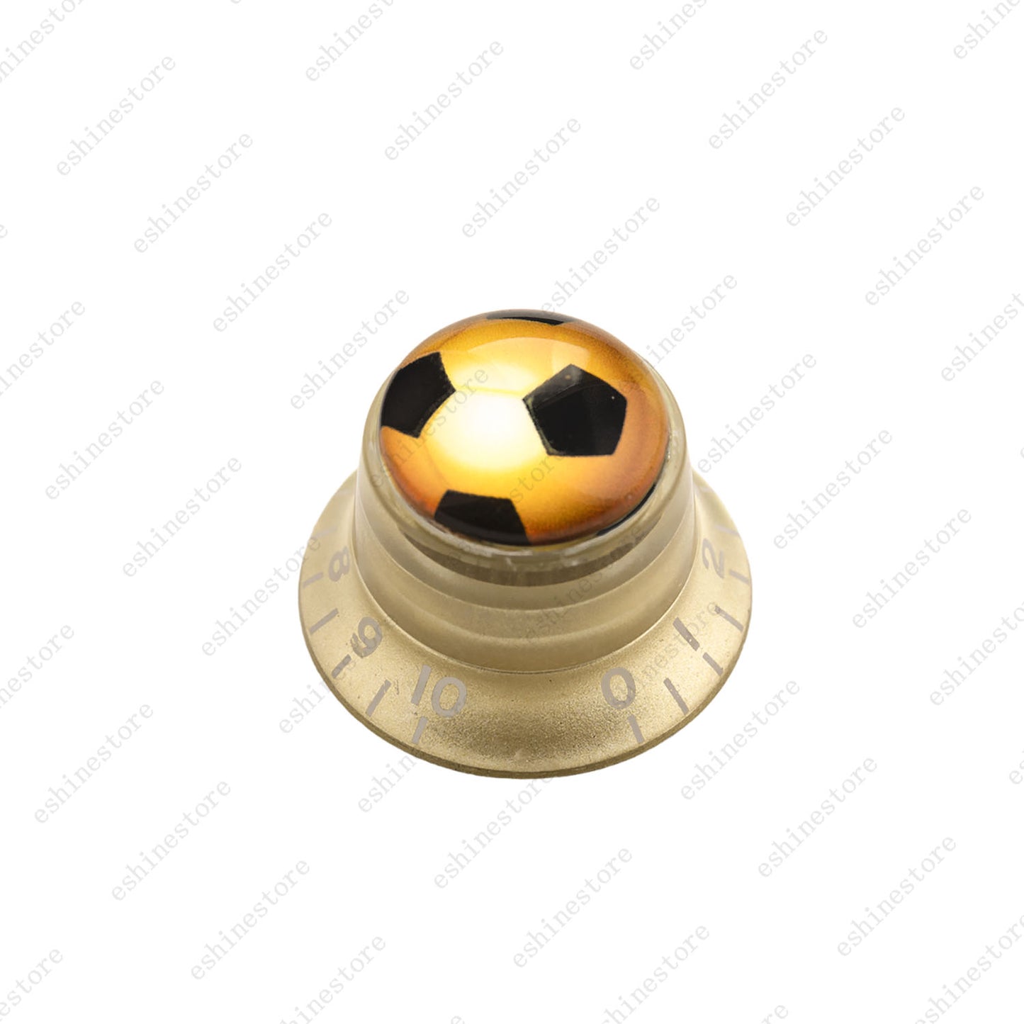 Guitar Reflector Knobs w/ Golden Soccer Design Cap Top Hat Knobs for Les Paul SG