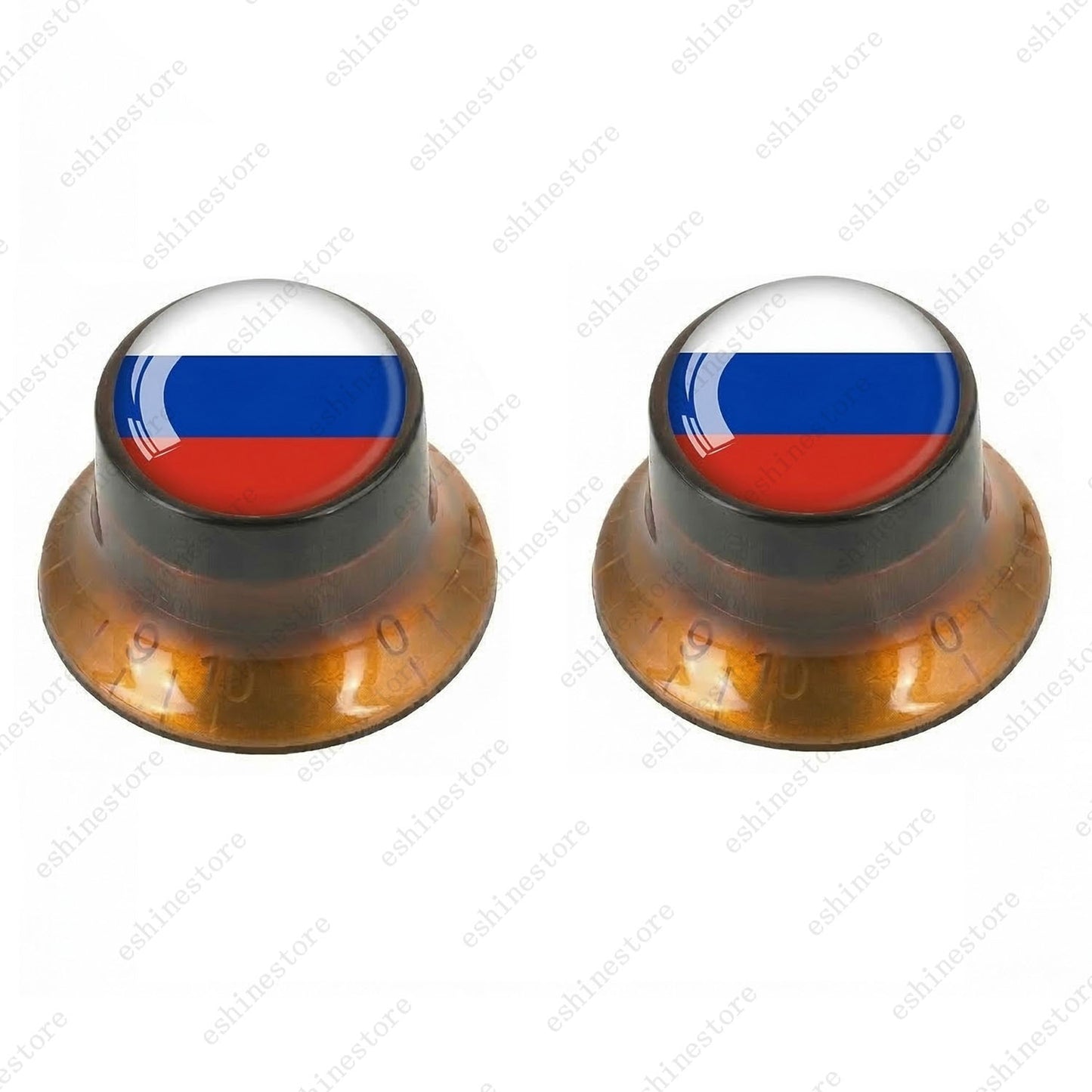 Guitar Reflector Knobs w/ Russian Flag Design Cap Top Hat Knobs for Les Paul SG