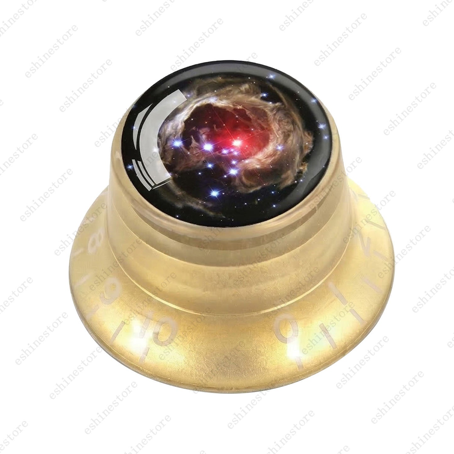 Guitar Reflector Knobs w/ Nebula Pattern Design Cap Top Hat Knob for Les Paul SG