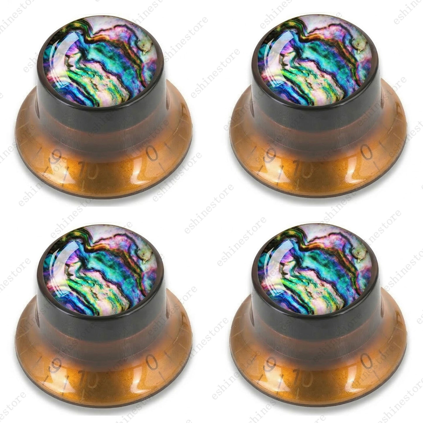 Guitar Reflector Knob with Seashell Pattern Cap Top Hat Knob for Les Paul SG -09