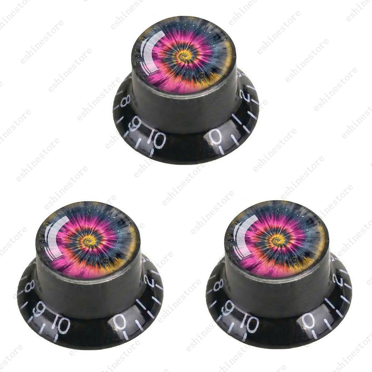Guitar Reflector Knobs with Spiral Tie Dye Cap Top Hat Knob for Les Paul SG - 07