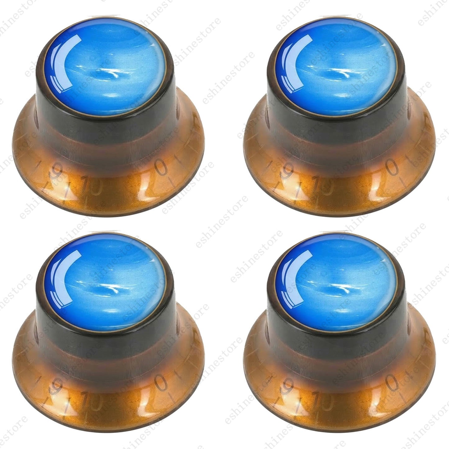 Guitar Reflector Knob w/ Neptune Pattern Design Cap Top Hat Knob for Les Paul SG