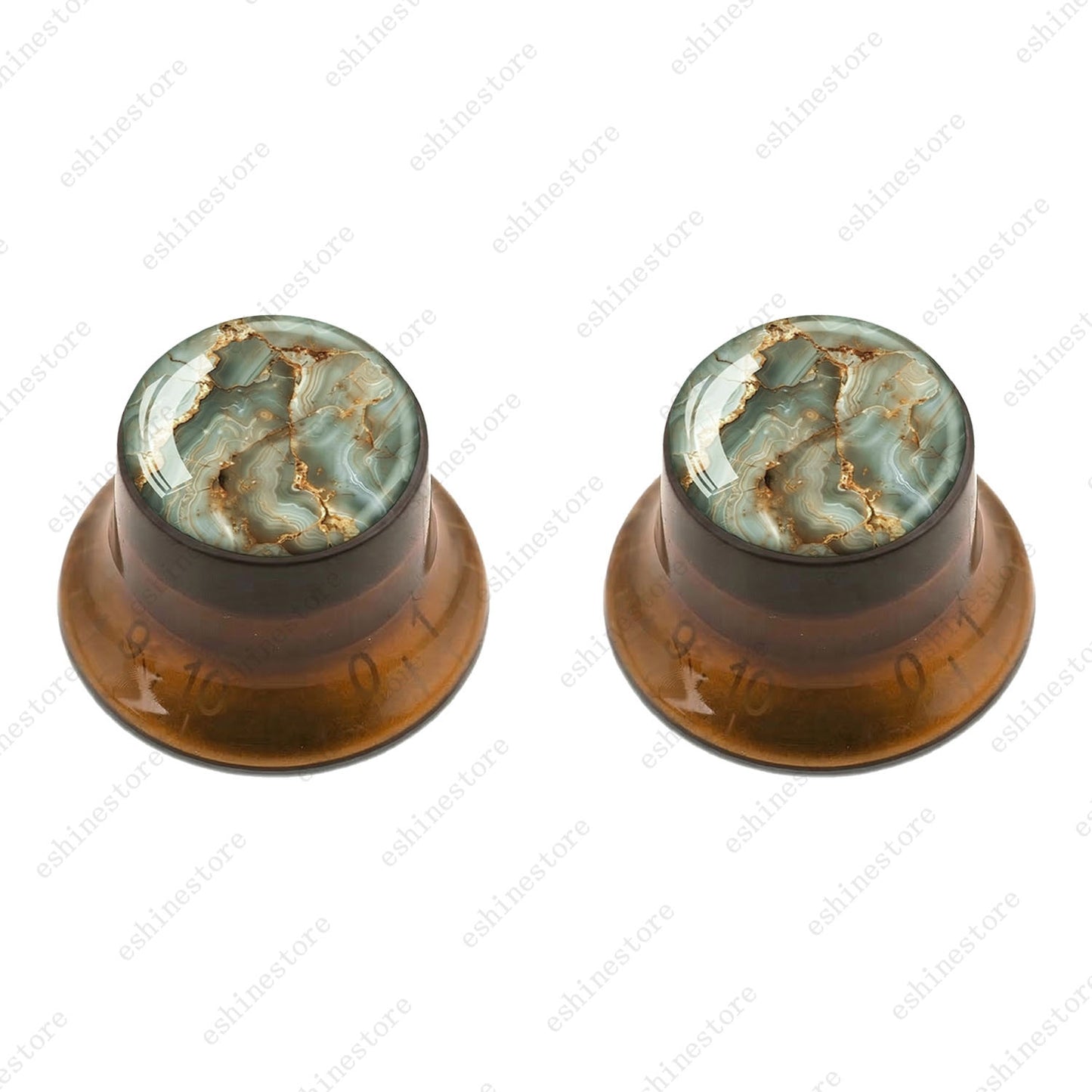 Guitar Reflector Knobs with Marble Texture Cap Top Hat Knob for Les Paul SG - 09