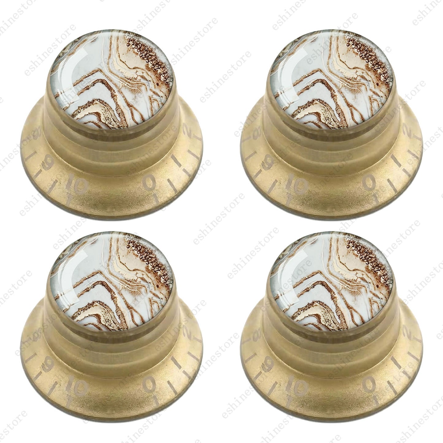 Guitar Reflector Knobs with Marble Texture Cap Top Hat Knob for Les Paul SG - 03