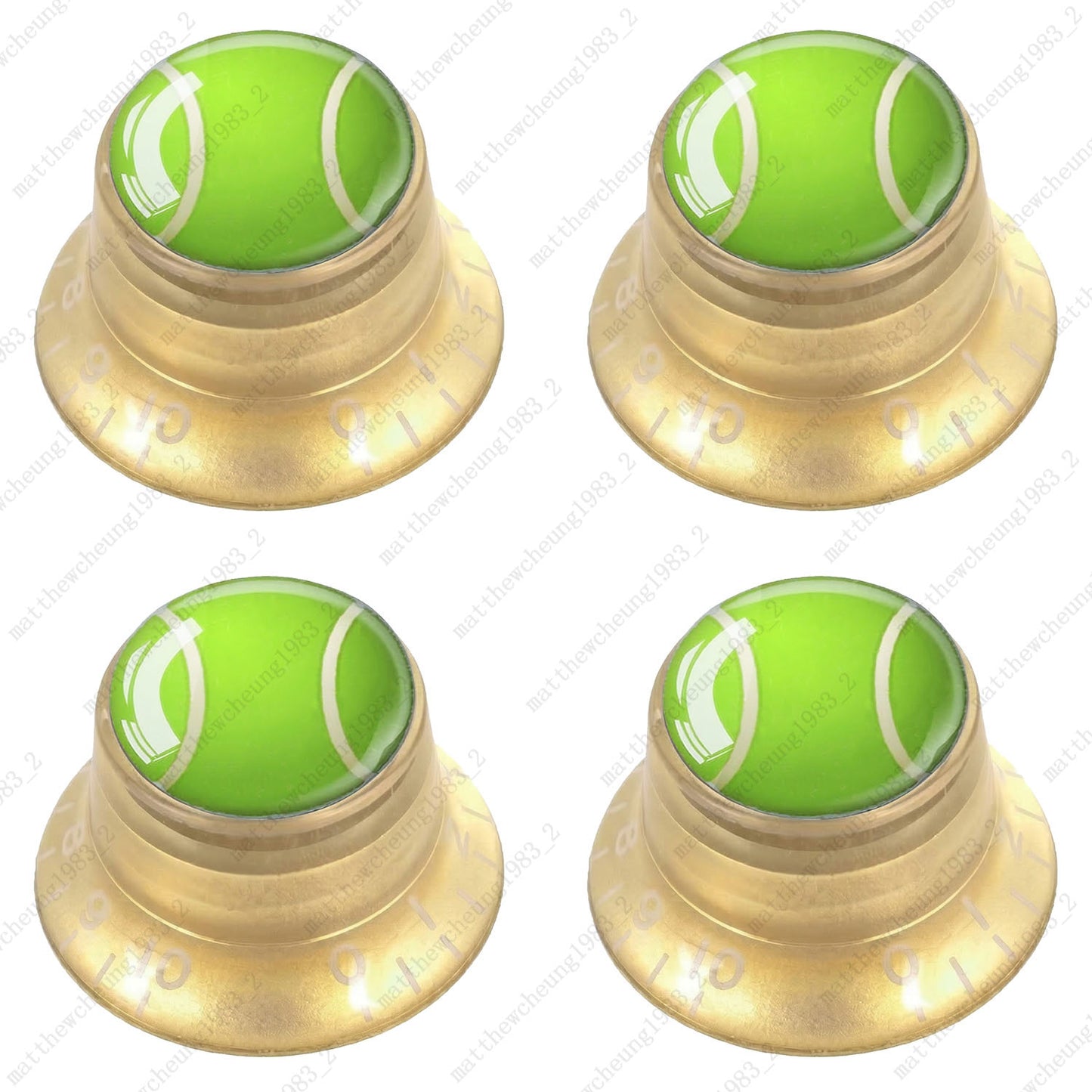 4Pcs Gold Guitar Reflector Knobs For Les Paul SG  - 10 Ball Styles Available