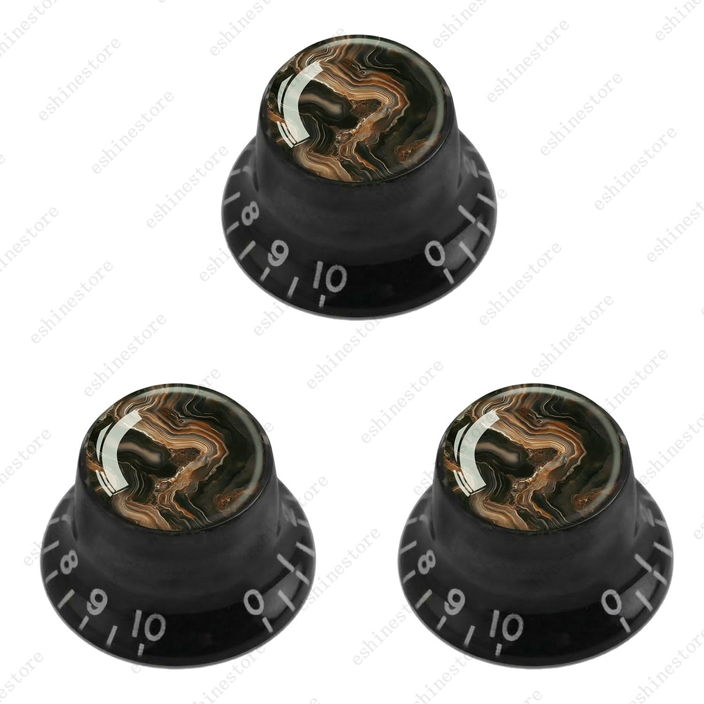 Guitar Reflector Knobs with Marble Texture Cap Top Hat Knob for Les Paul SG - 02