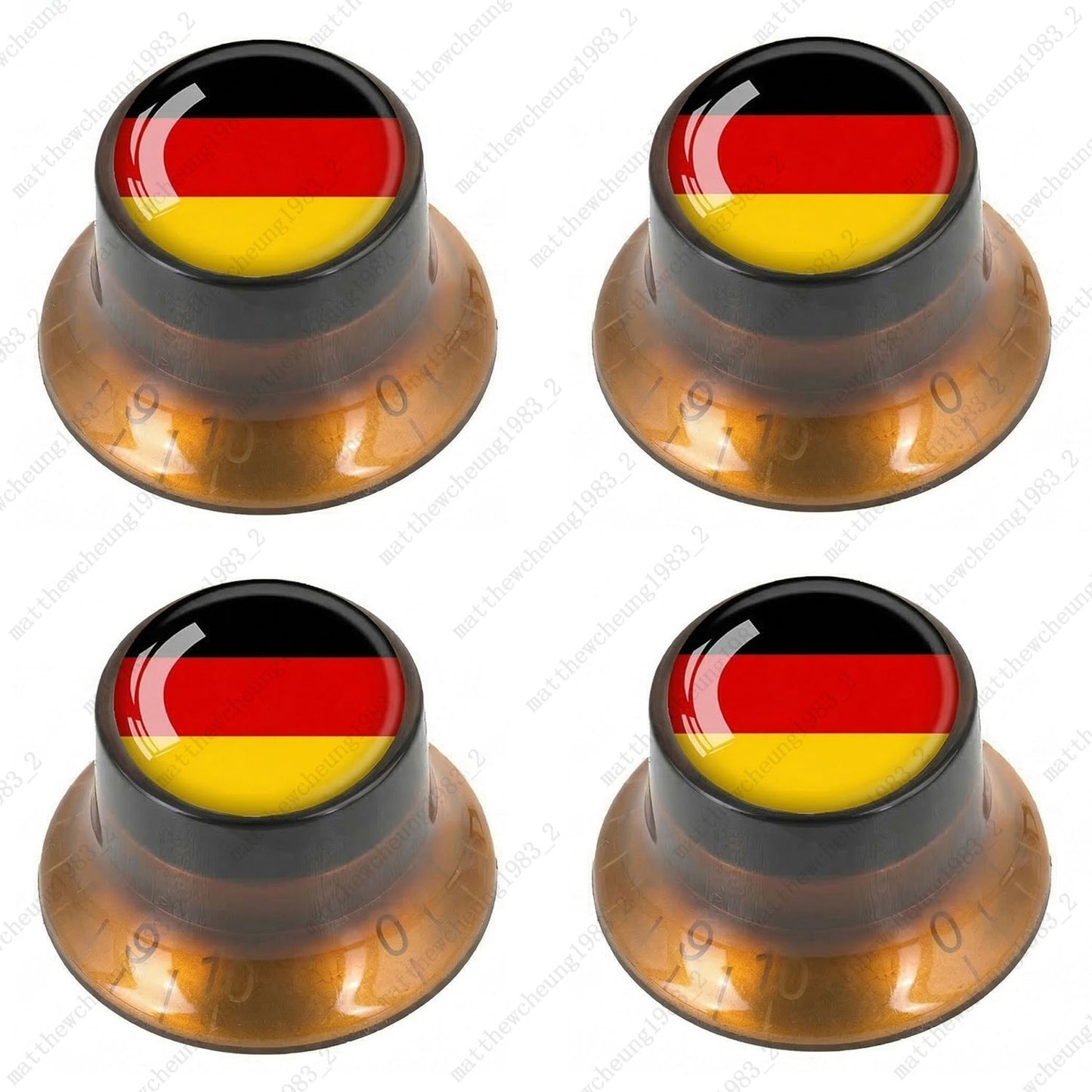 4Pcs Amber Guitar Reflector Knos For Les Paul SG -10 National Flag Options