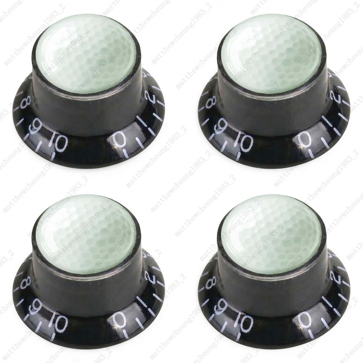 4Pcs Black Guitar Reflector Knobs For Les Paul SG  - 10 Ball Styles Available