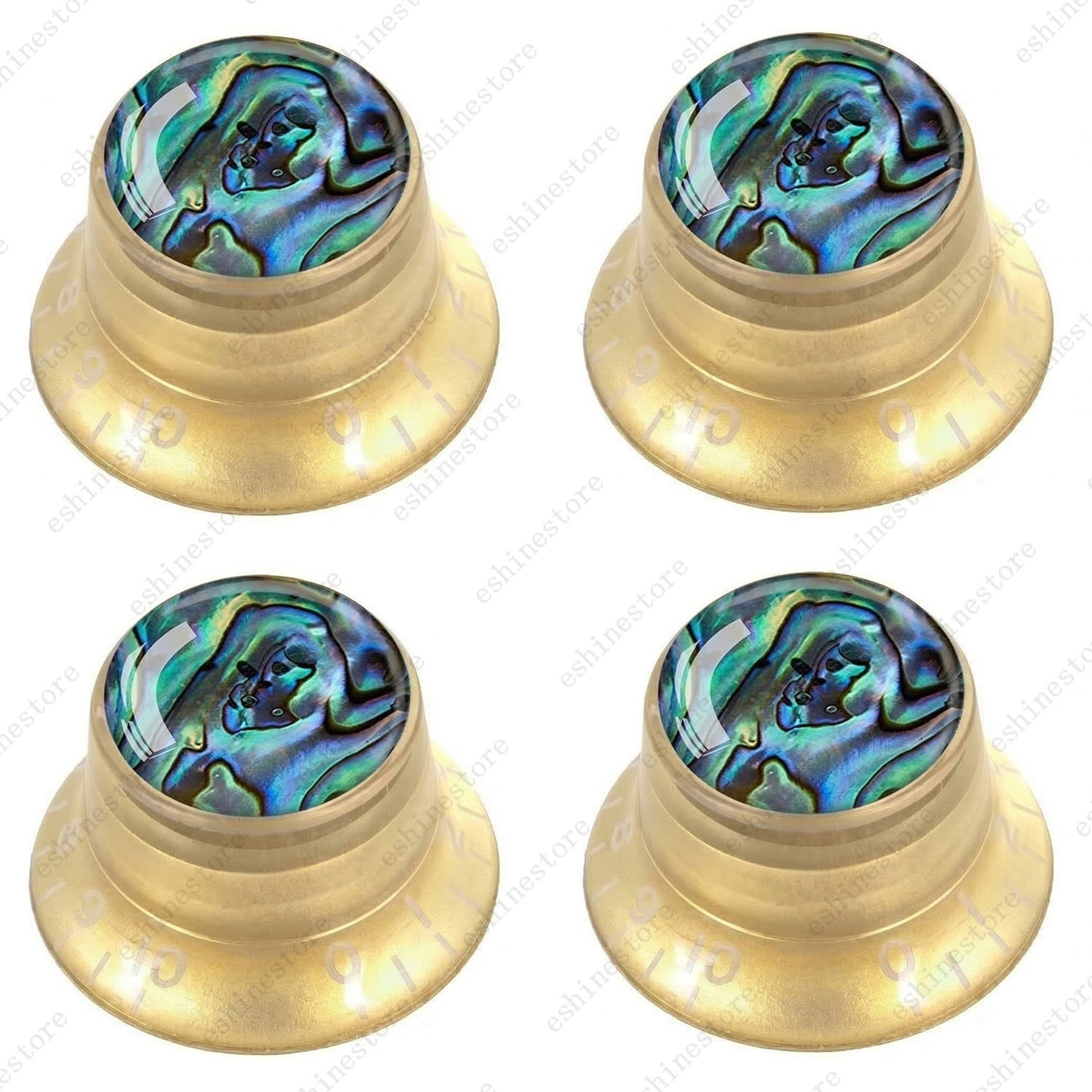 Guitar Reflector Knob with Seashell Pattern Cap Top Hat Knob for Les Paul SG -05