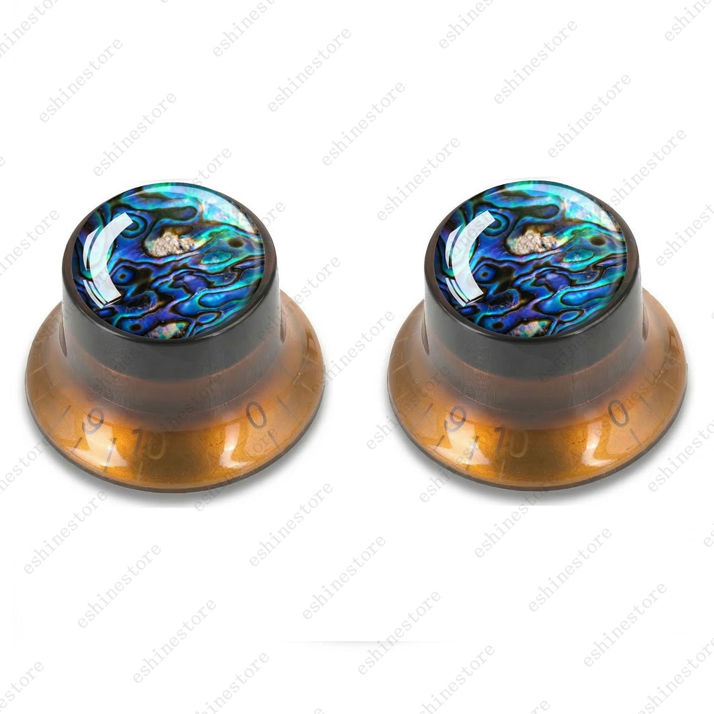 Guitar Reflector Knob with Seashell Pattern Cap Top Hat Knob for Les Paul SG -06