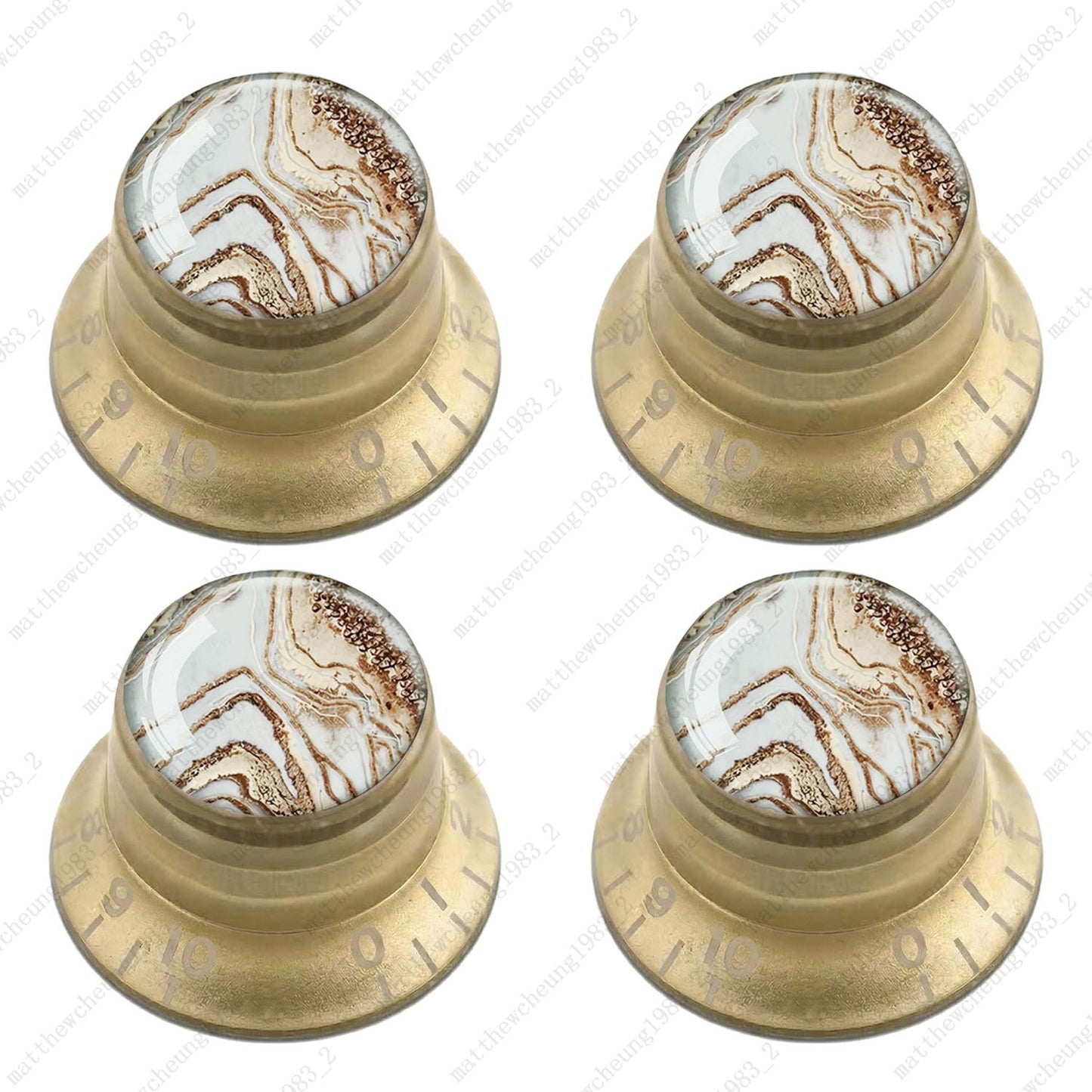 4Pcs Gold Guitar Reflector Knob For Les Paul SG -10 Marble Texture Style Options