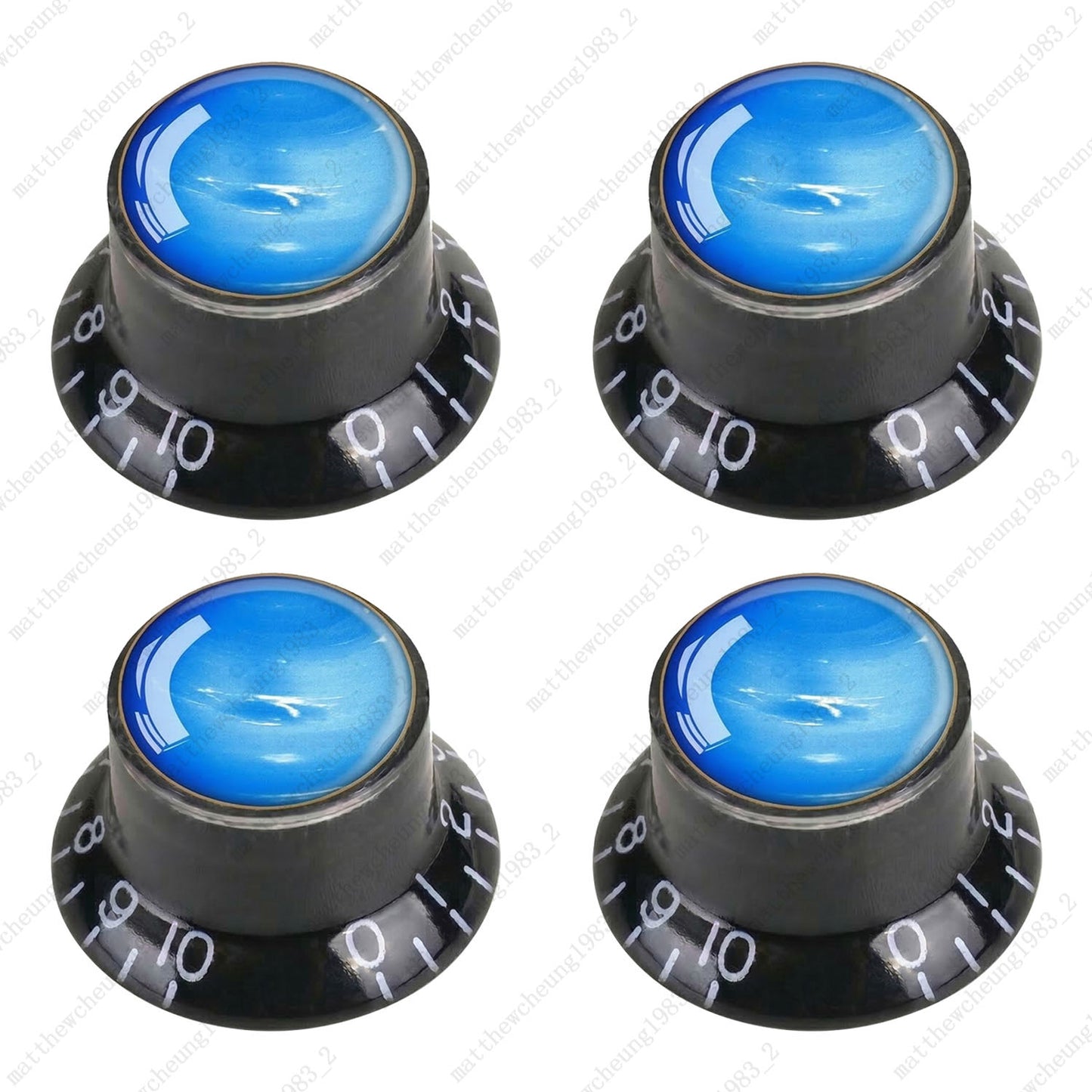 4Pcs Black Guitar Reflector Knos For Les Paul SG -8 Solar System Pattern Option