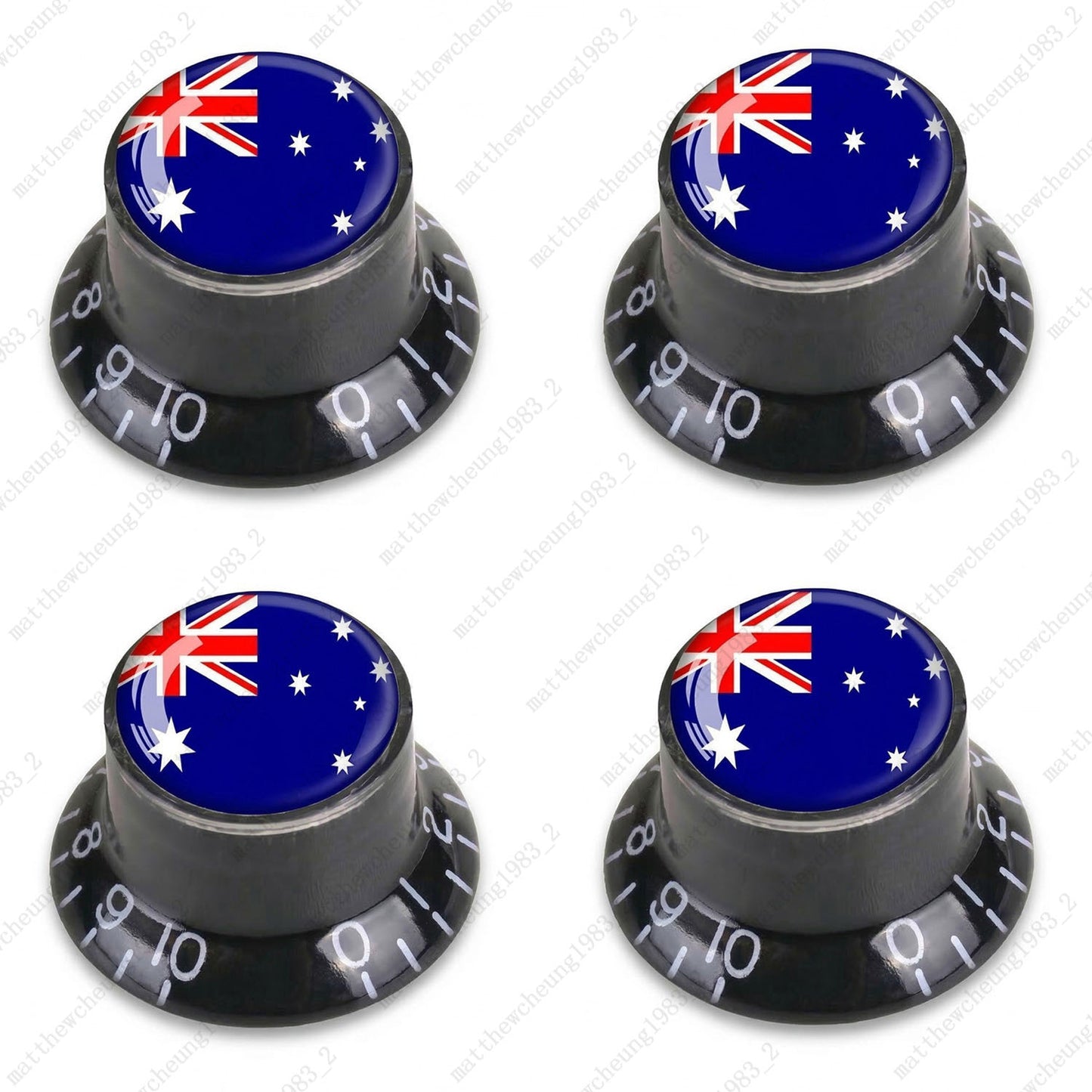 4Pcs Black Guitar Reflector Knos For Les Paul SG -10 National Flag Options
