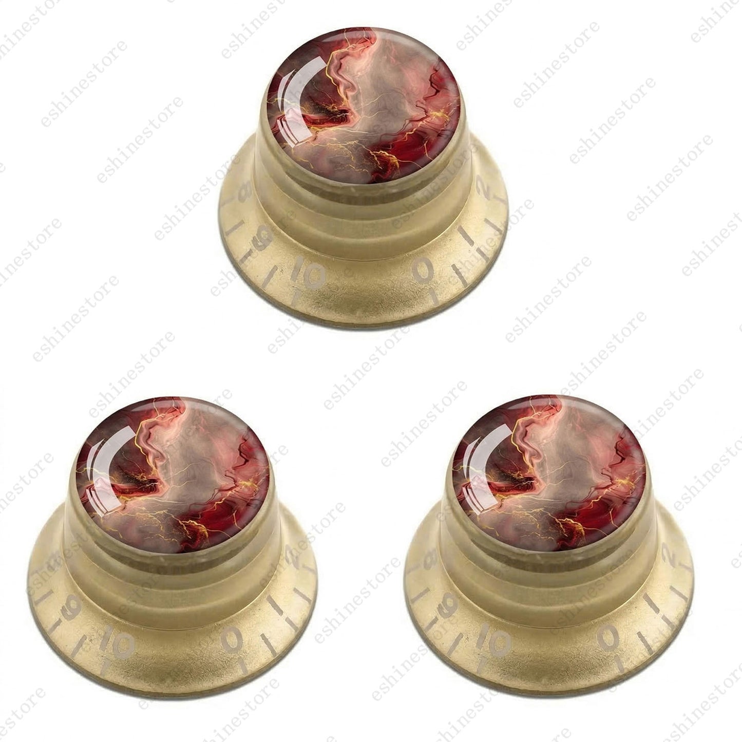 Guitar Reflector Knobs with Abstract Art Cap Top Hat Knobs for Les Paul SG - 05