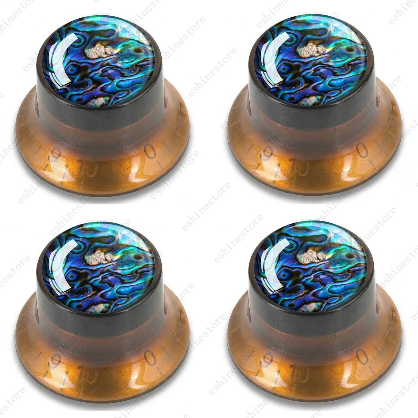 Guitar Reflector Knob with Seashell Pattern Cap Top Hat Knob for Les Paul SG -06