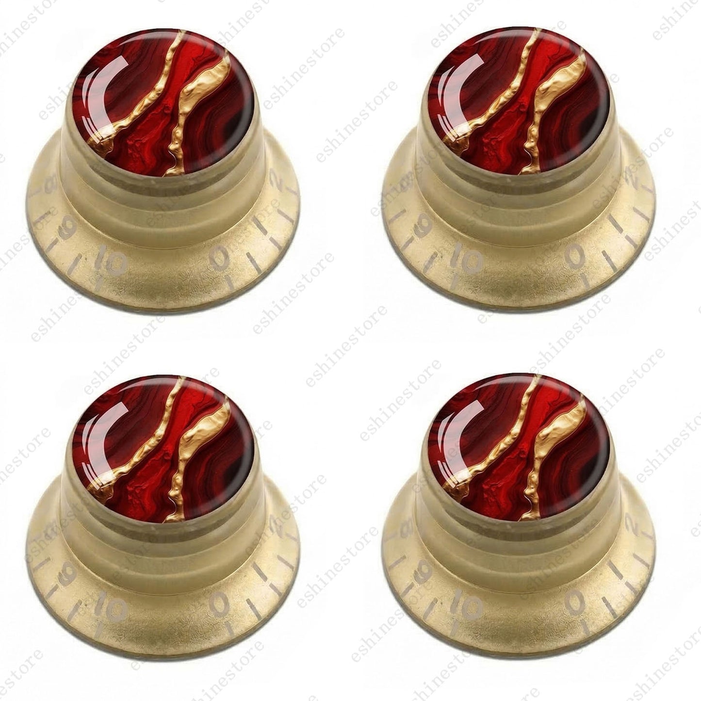 Guitar Reflector Knobs with Abstract Art Cap Top Hat Knobs for Les Paul SG - 09